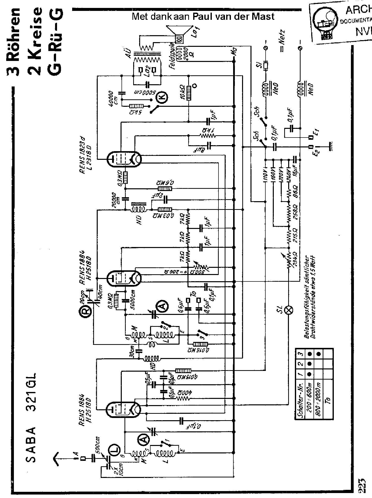 SABA 321GL DC RADIO SM service manual