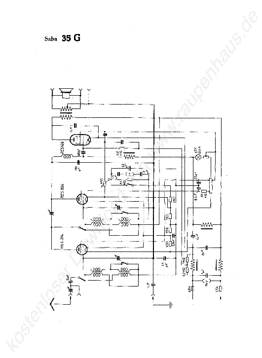 SABA 35 G RADIO REGI 1930 SCH service manual