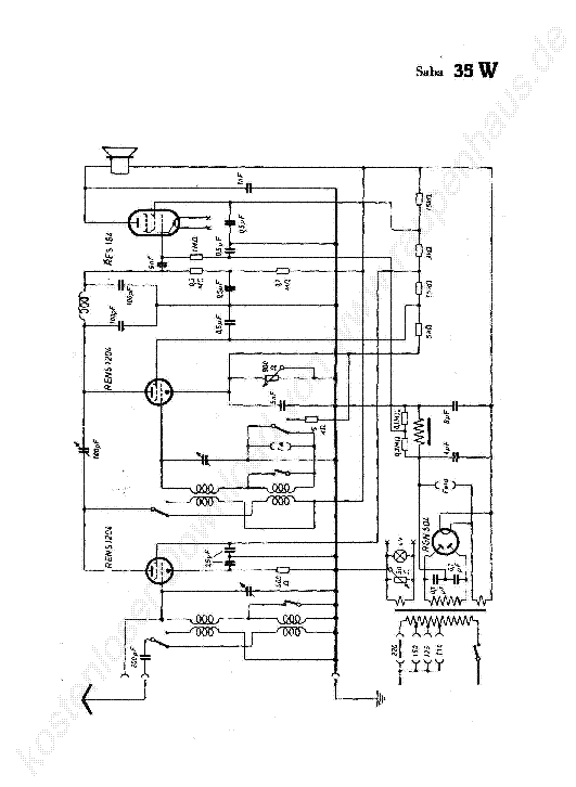 SABA 35 W RADIO REGI 1930 SCH service manual