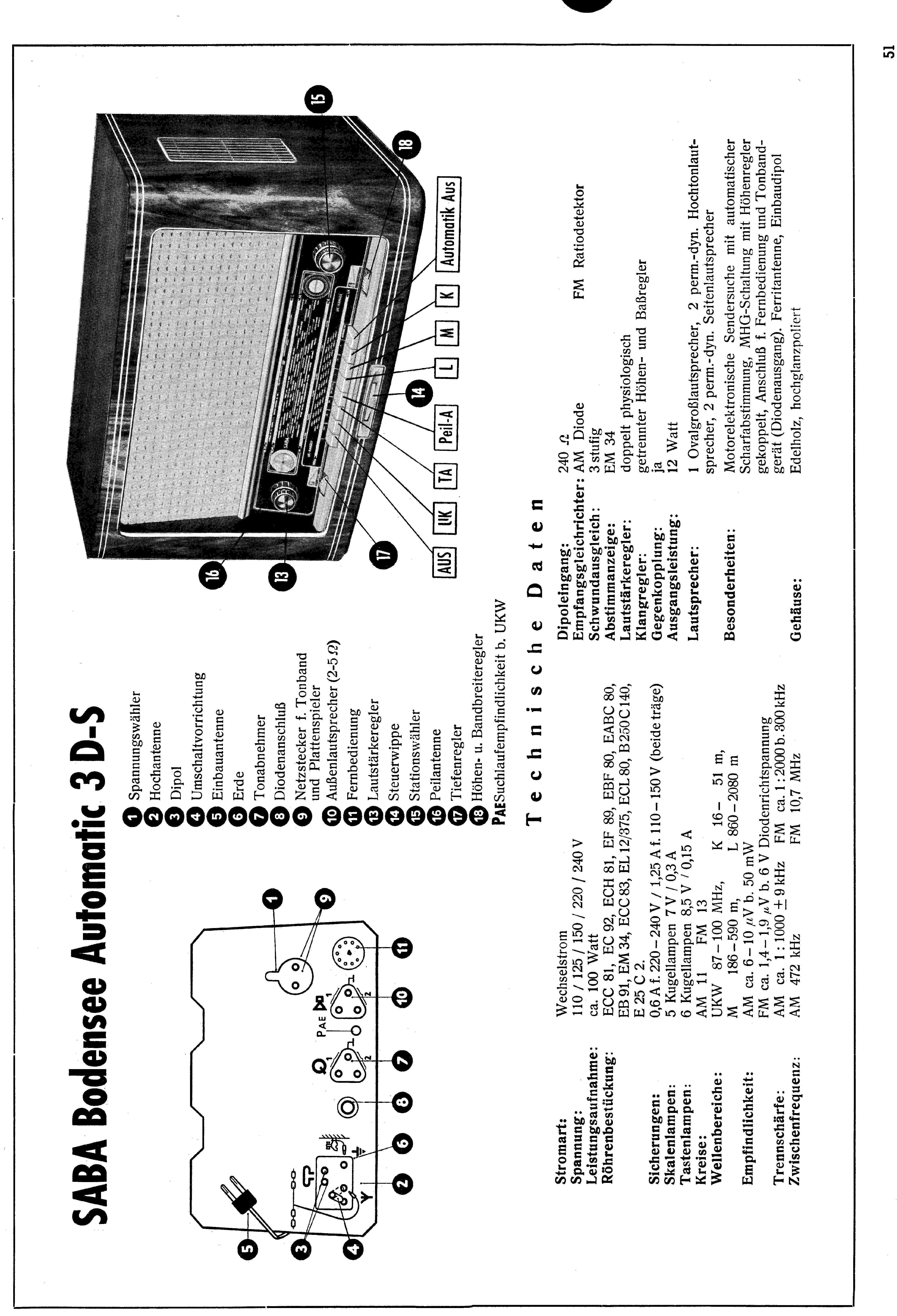 SABA BODENSEE AUTOMATIC 3 D-S SM service manual