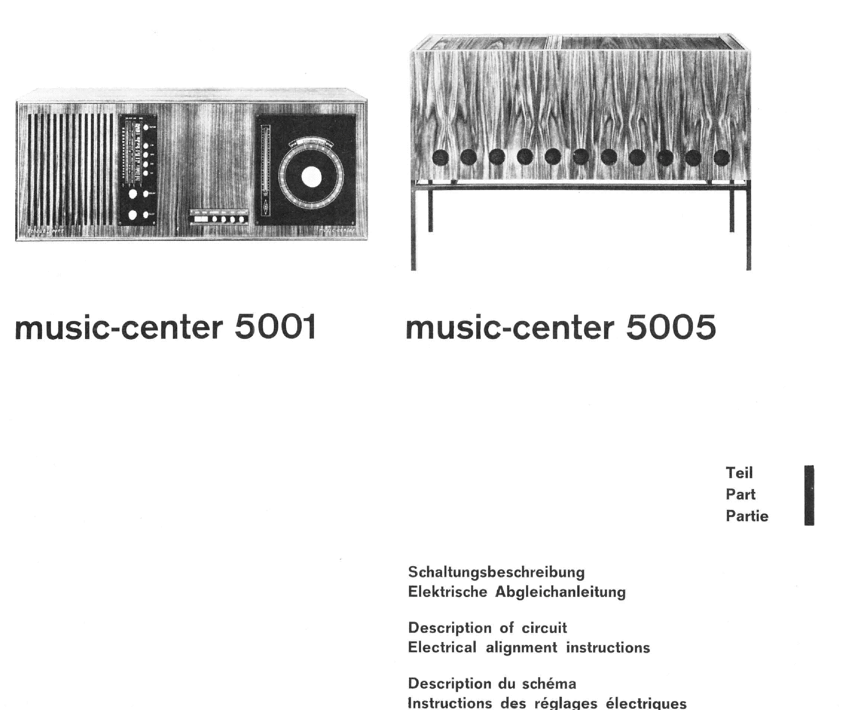 SCHAUB-LORENZ 5001 5005 ELEKTRISCHE ABGLEICHANLEITUNG MANUAL service manual
