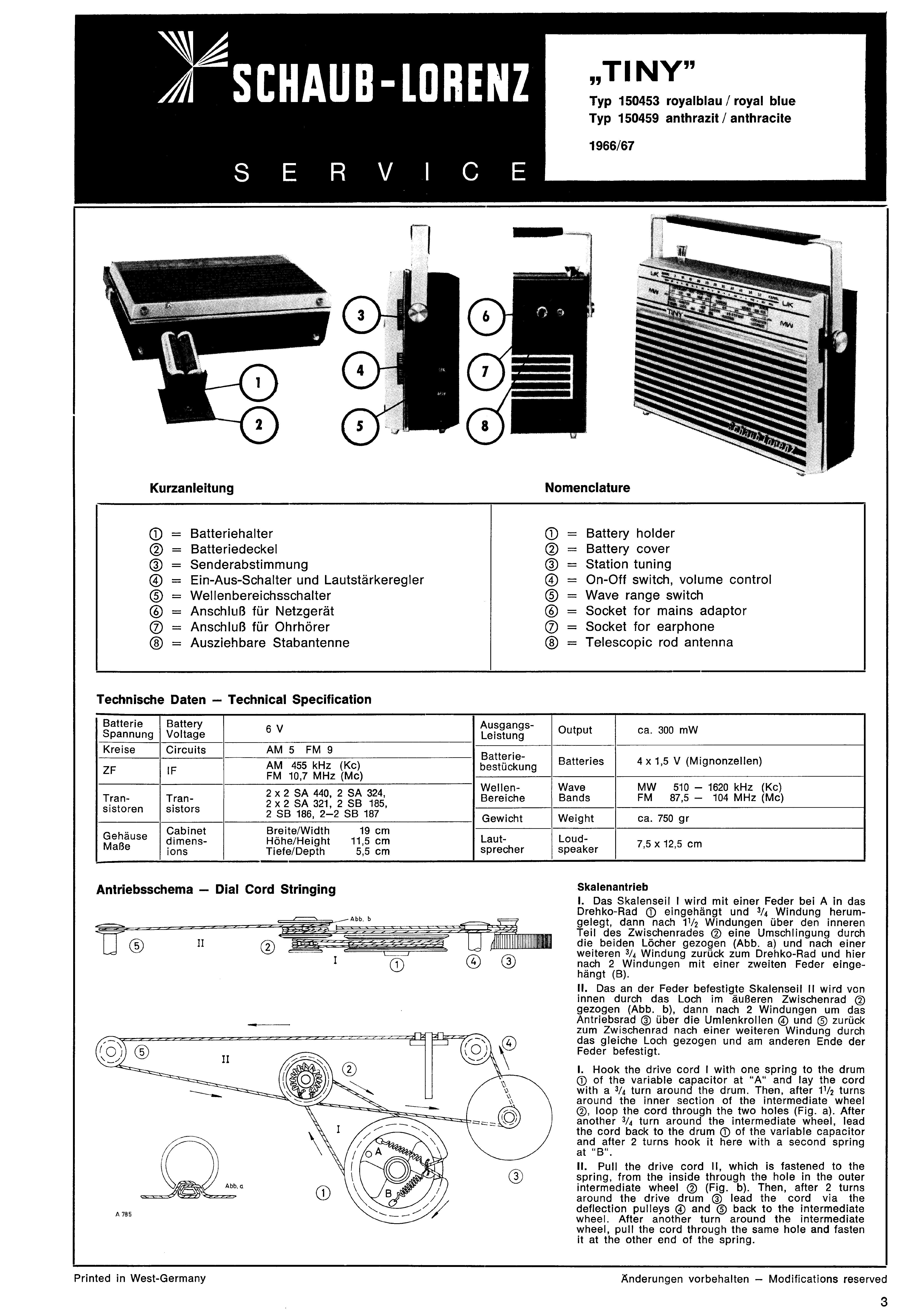 SCHAUB-LORENZ TINY SM Service Manual download, schematics, eeprom ...