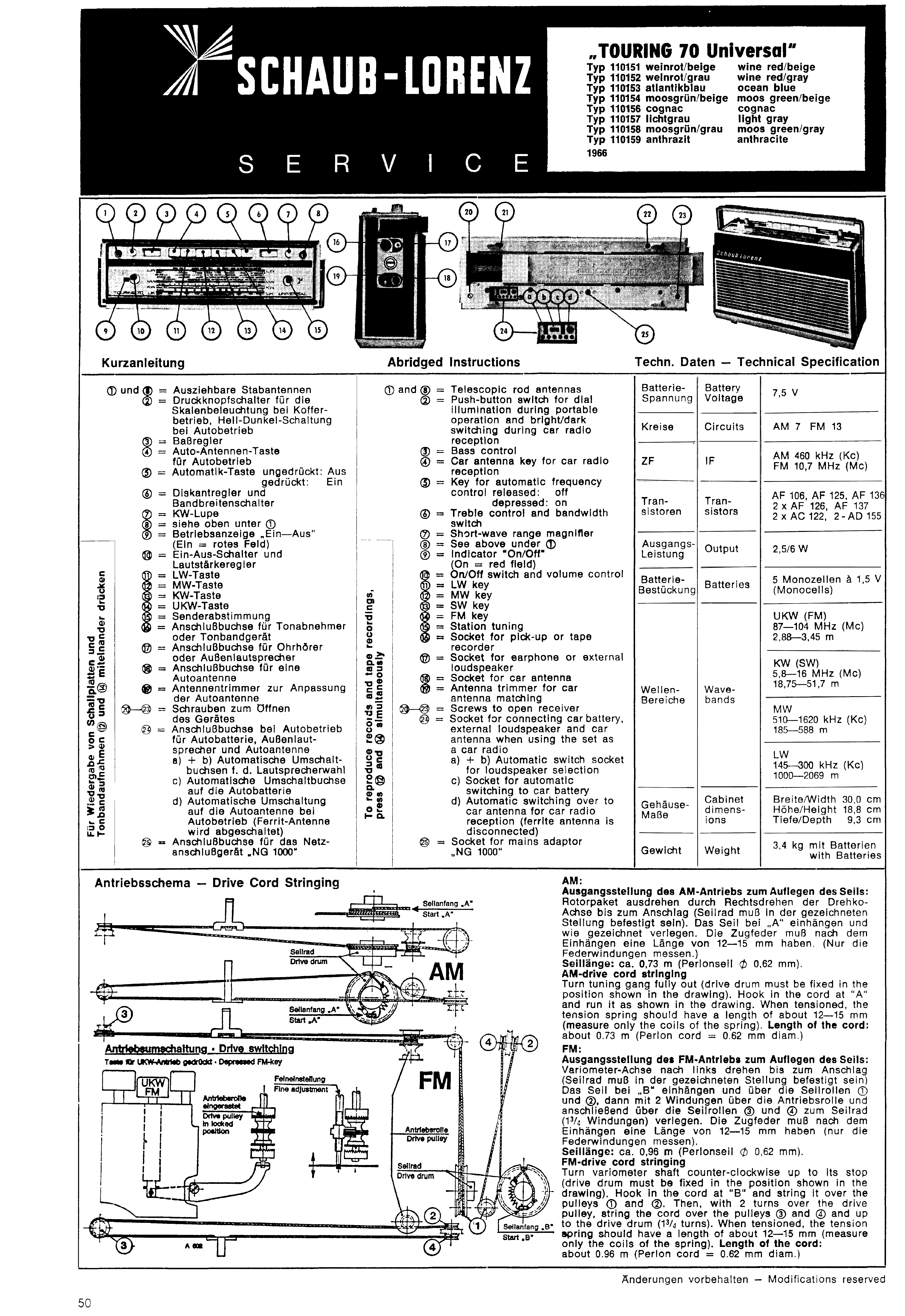 SCHAUB-LORENZ TOURING 70 UNIVERSAL SM Service Manual download ...
