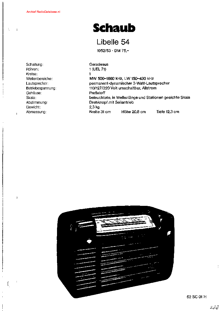 SCHAUB LIBELLE-54 service manual