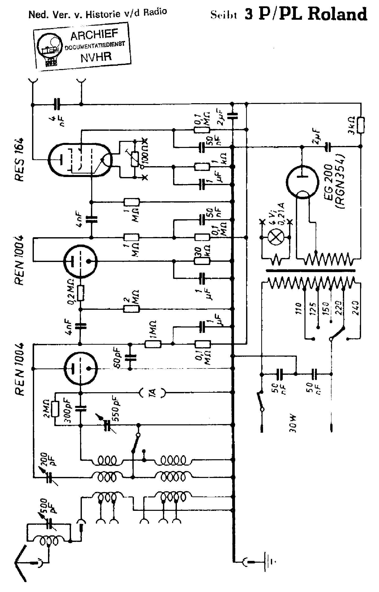 SEIBT 3-P-PL ROLAND AC RECEIVER SCH Service Manual download, schematics ...