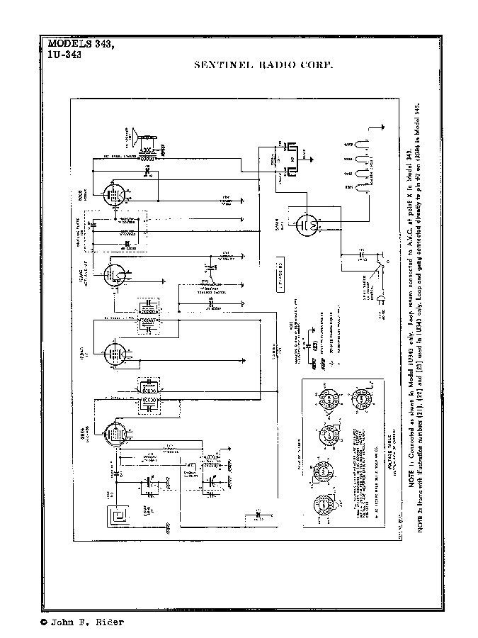 SENTINEL 343 1U-343 AC-DC RADIO 1952 SM SCH service manual