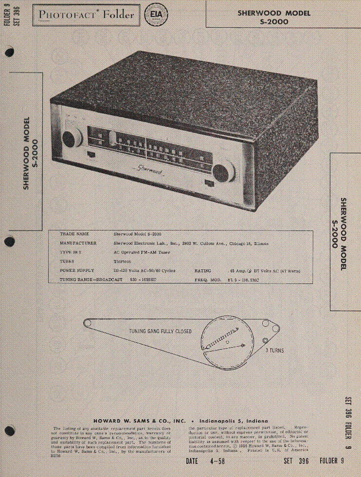 SHERWOOD MODEL S-2000 SM service manual