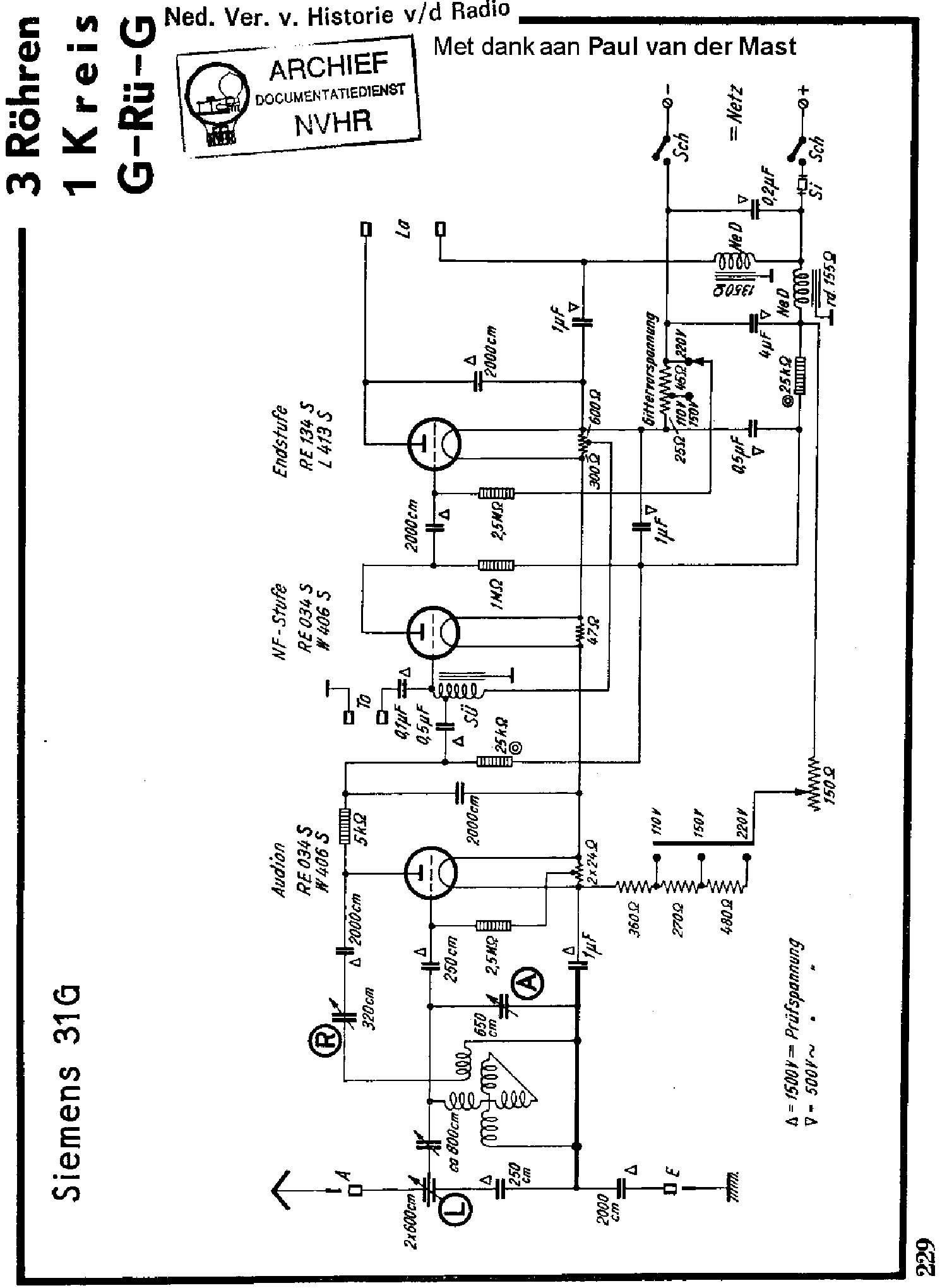 SIEMENS 31AG DC RECEIVER 1930 SCH service manual