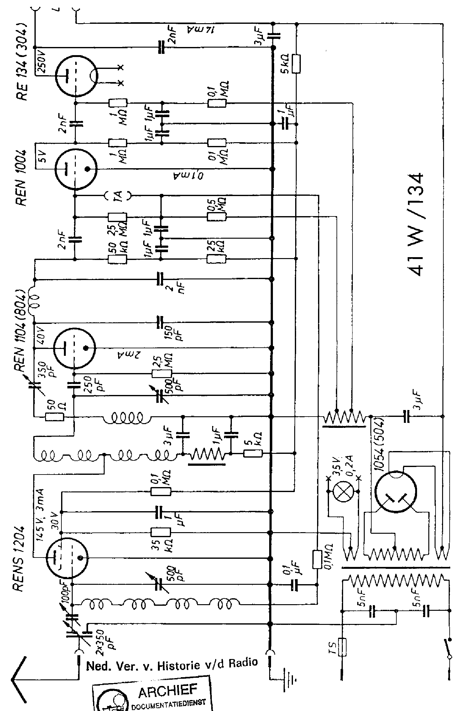 SIEMENS 41W134 AC RECEIVER 1931 SM Service Manual download, schematics