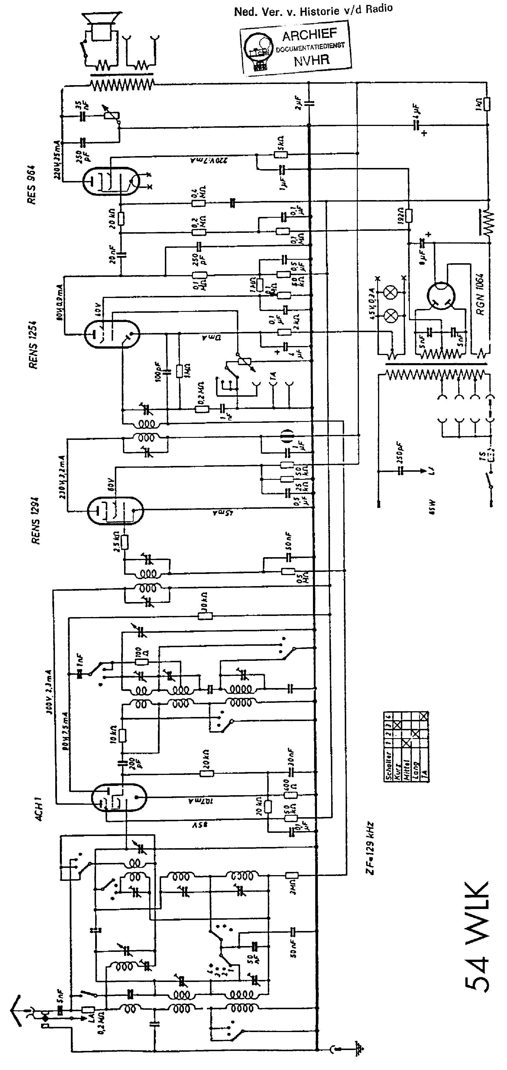 SIEMENS 54WLK AC RECEIVER 1935 SCH Service Manual download, schematics ...