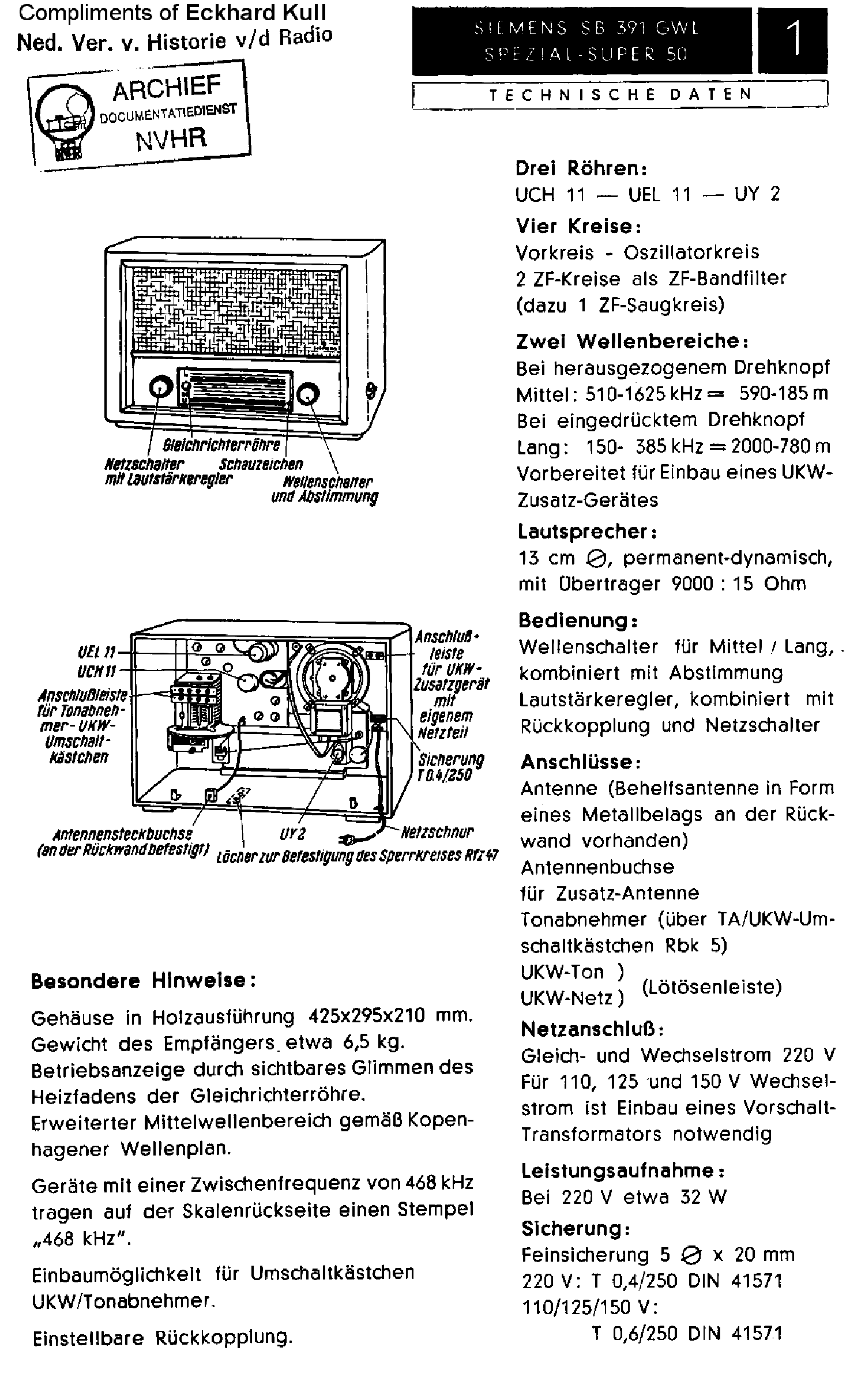 SIEMENS SB391GWL AC-DC RECEIVER SM service manual