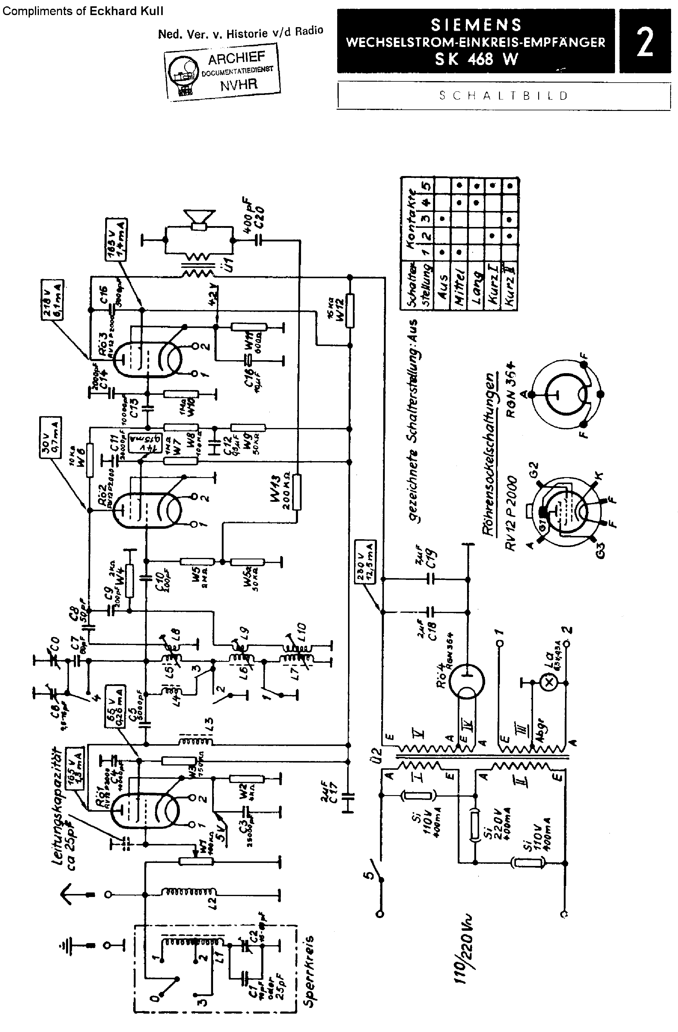 SIEMENS SK468W AM RECEIVER SCH service manual