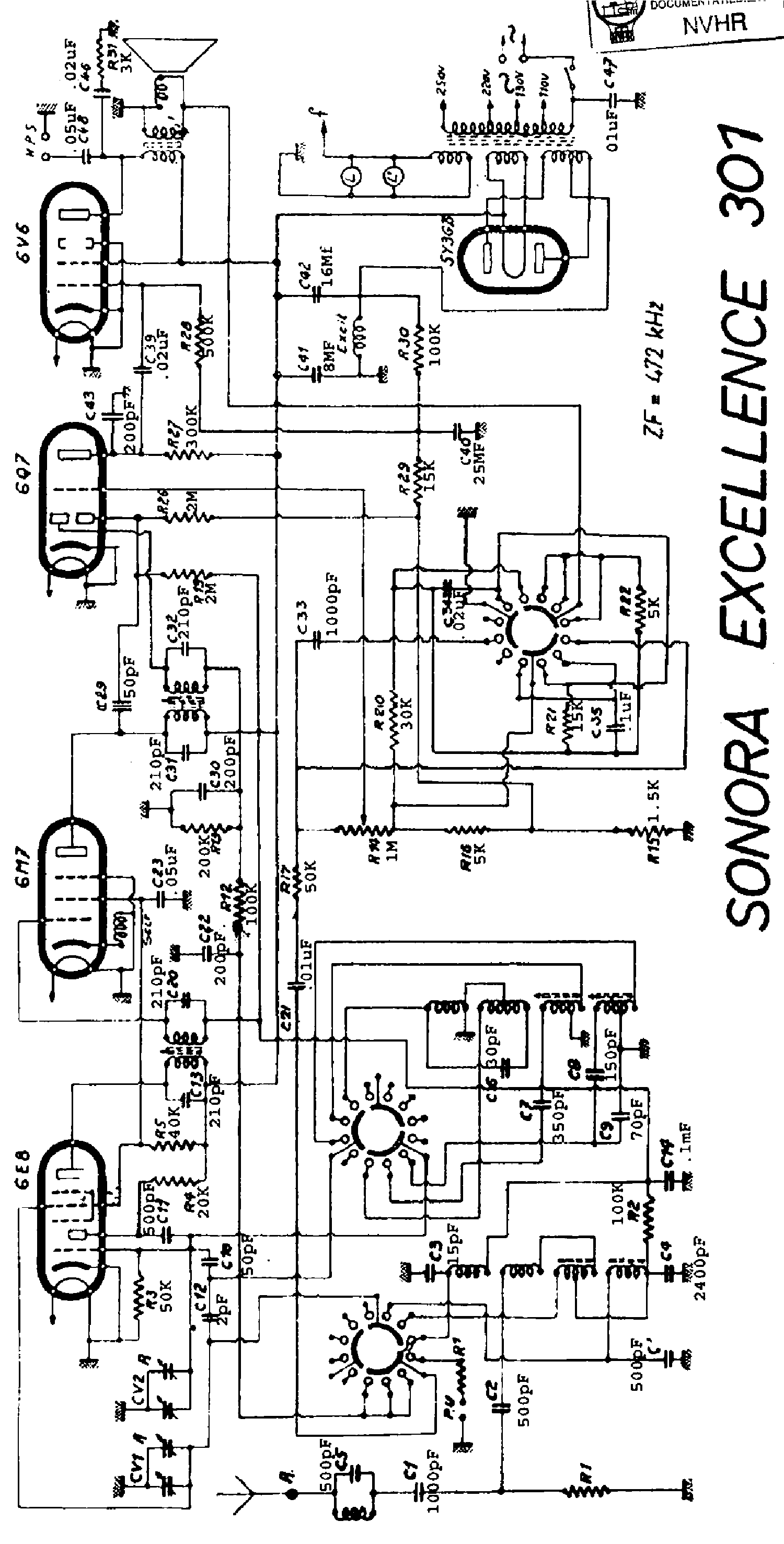 SONORA EXCELLENCE301 AC RECEIVER 1933 SM Service Manual download ...