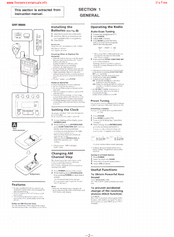 SONY SRF-M606 M806 SM service manual (2nd page)
