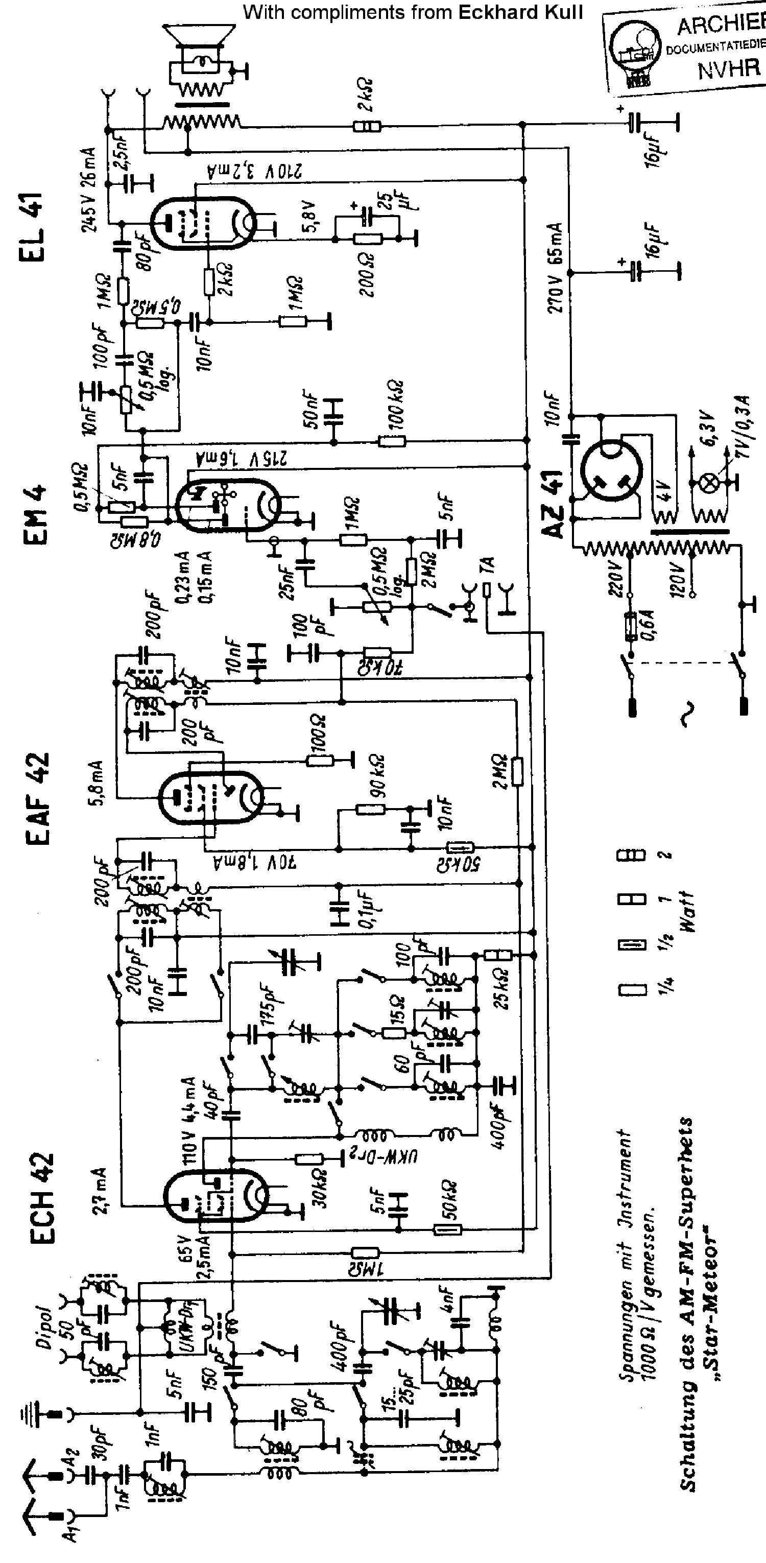 STAR METEOR AM-FM RECEIVER SCH Service Manual download, schematics ...