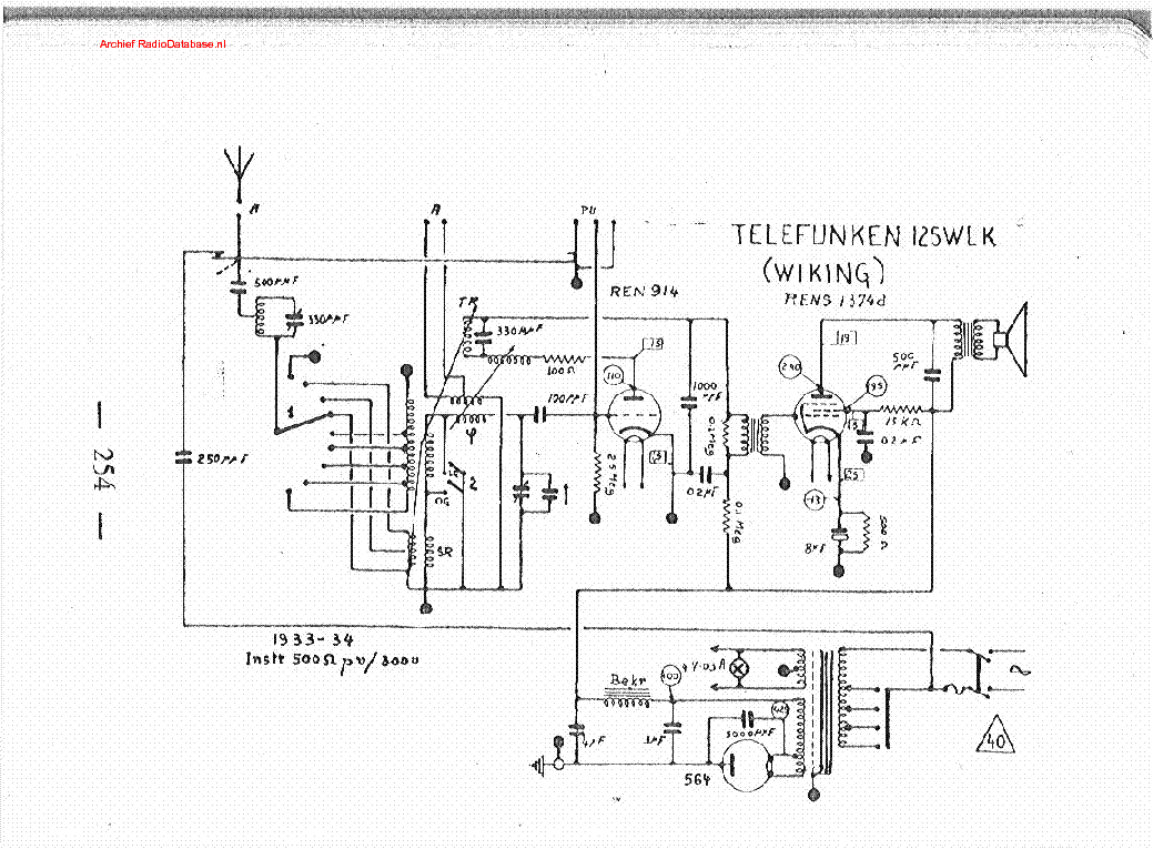 TELEFUNKEN 125 WLK RADIO 1933 SCH service manual