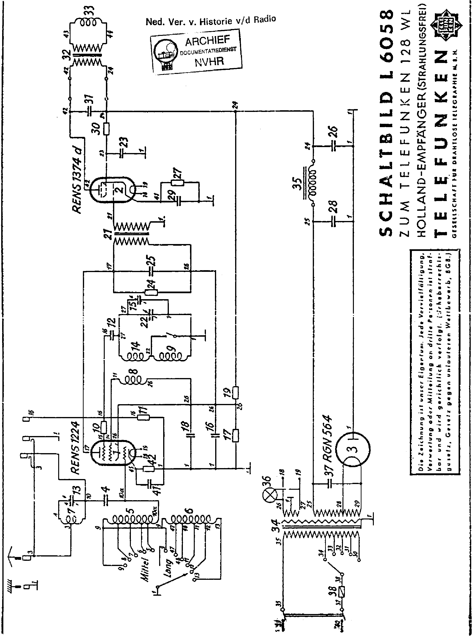 TELEFUNKEN 128WL AC RECEIVER SCH service manual