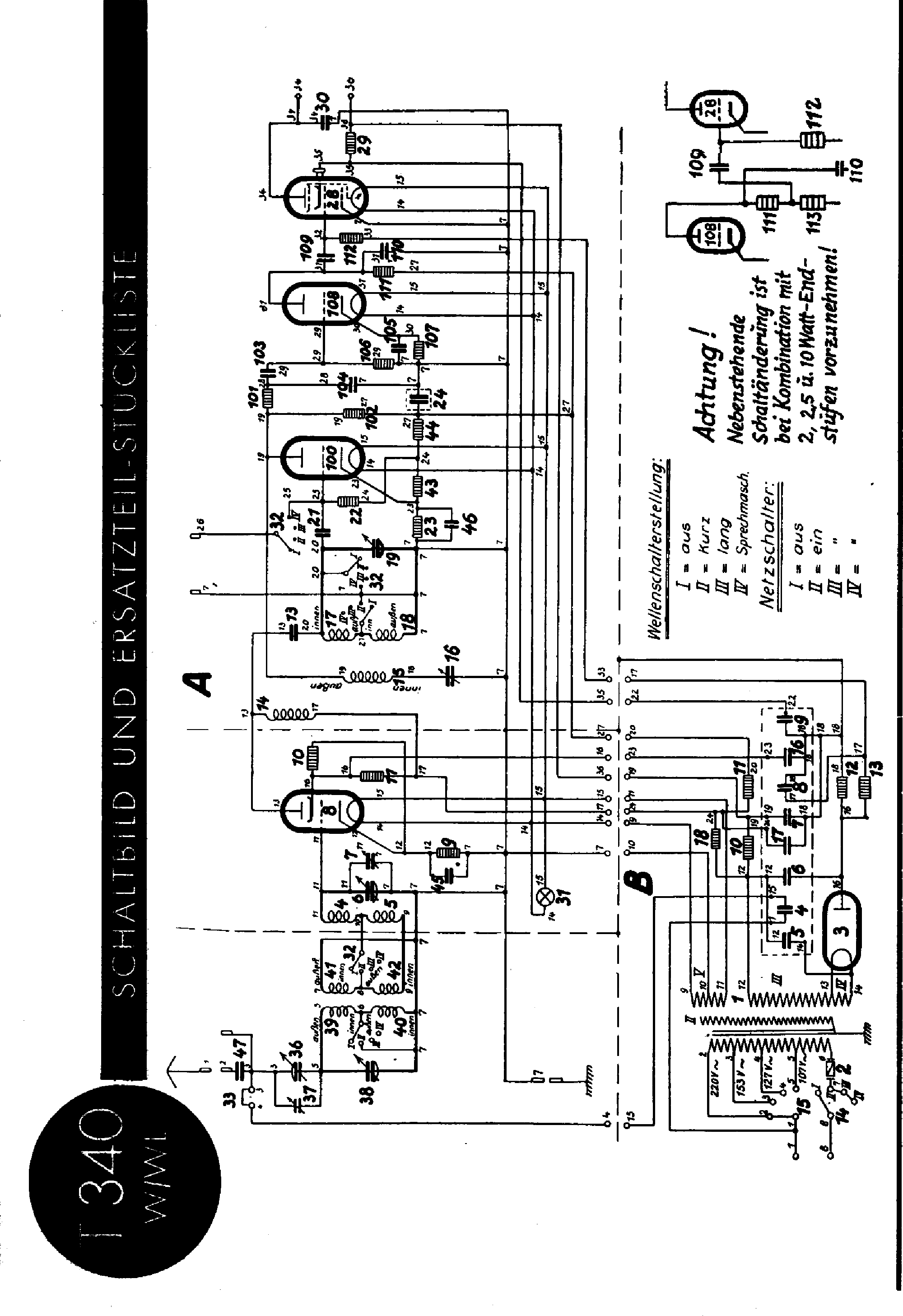 TELEFUNKEN 340-W-WL AC RECEIVER SCH service manual