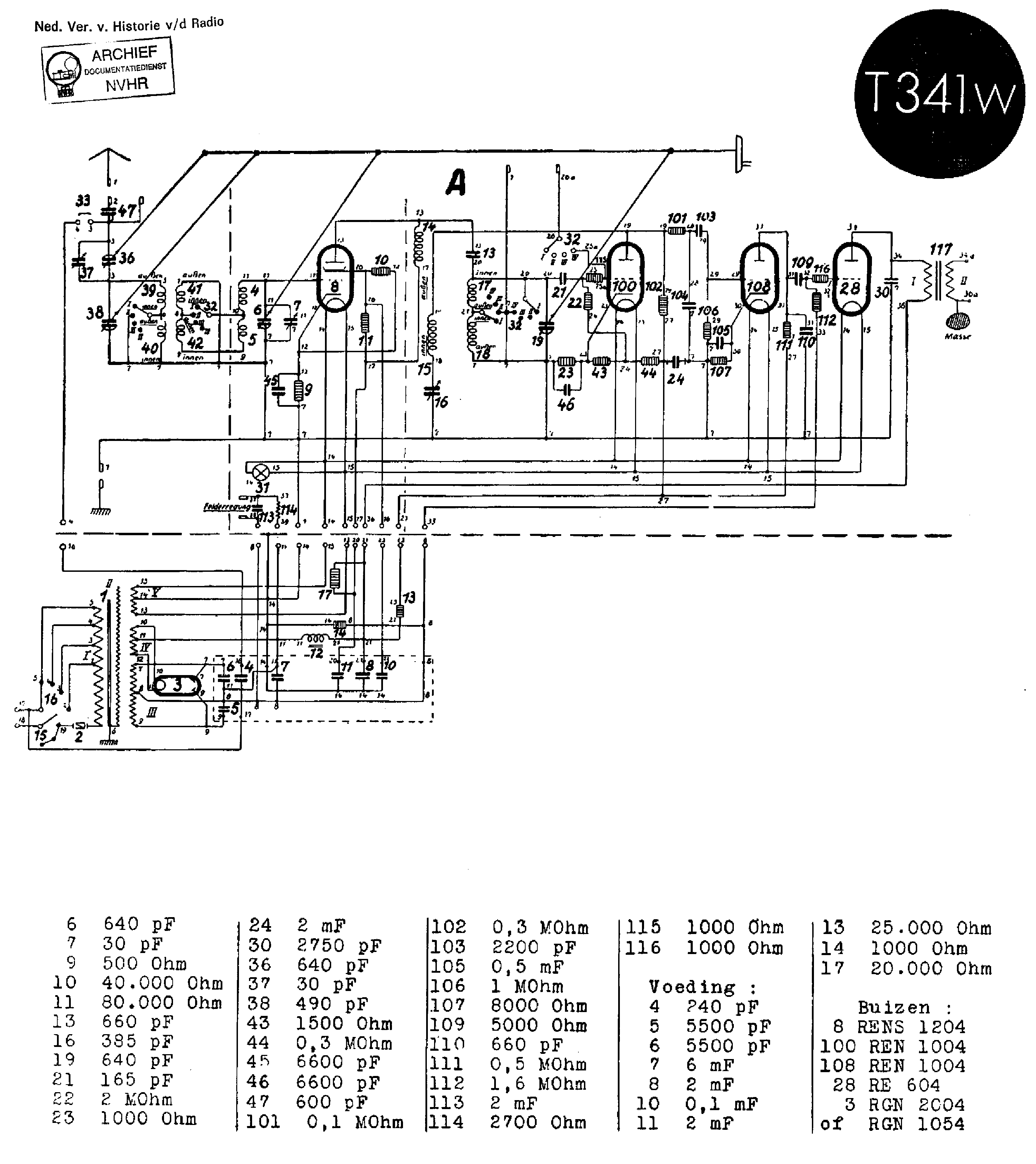 TELEFUNKEN 341WL AC RECEIVER 1931 SCH service manual