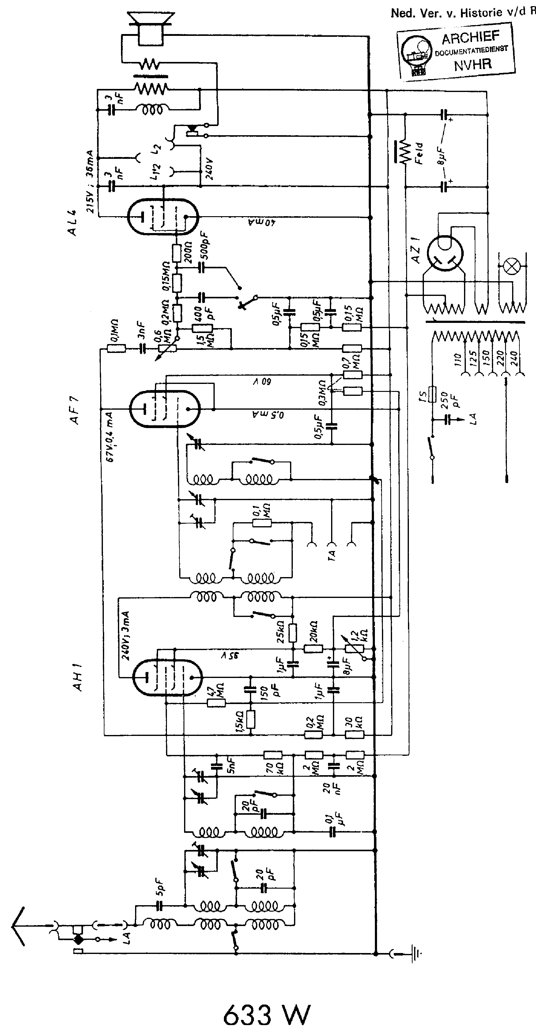 TELEFUNKEN 633W AC RECEIVER SCH service manual
