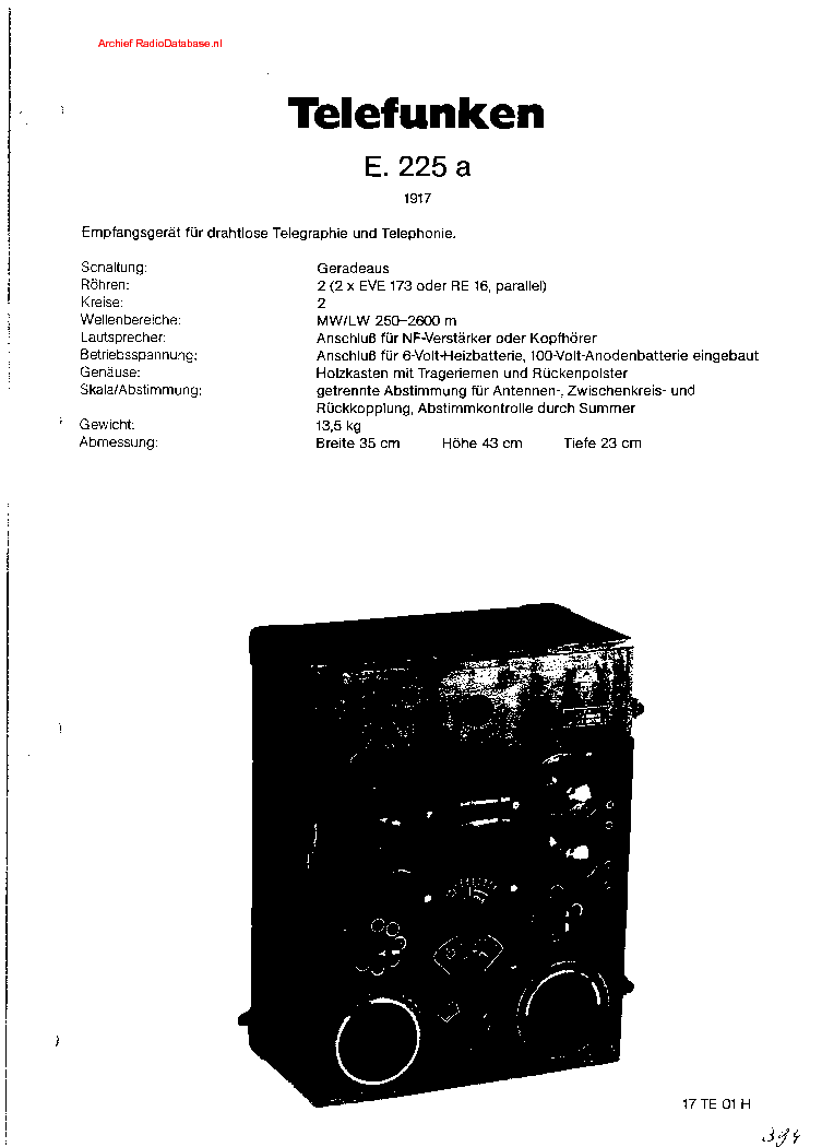 TELEFUNKEN E-225-A SCH service manual