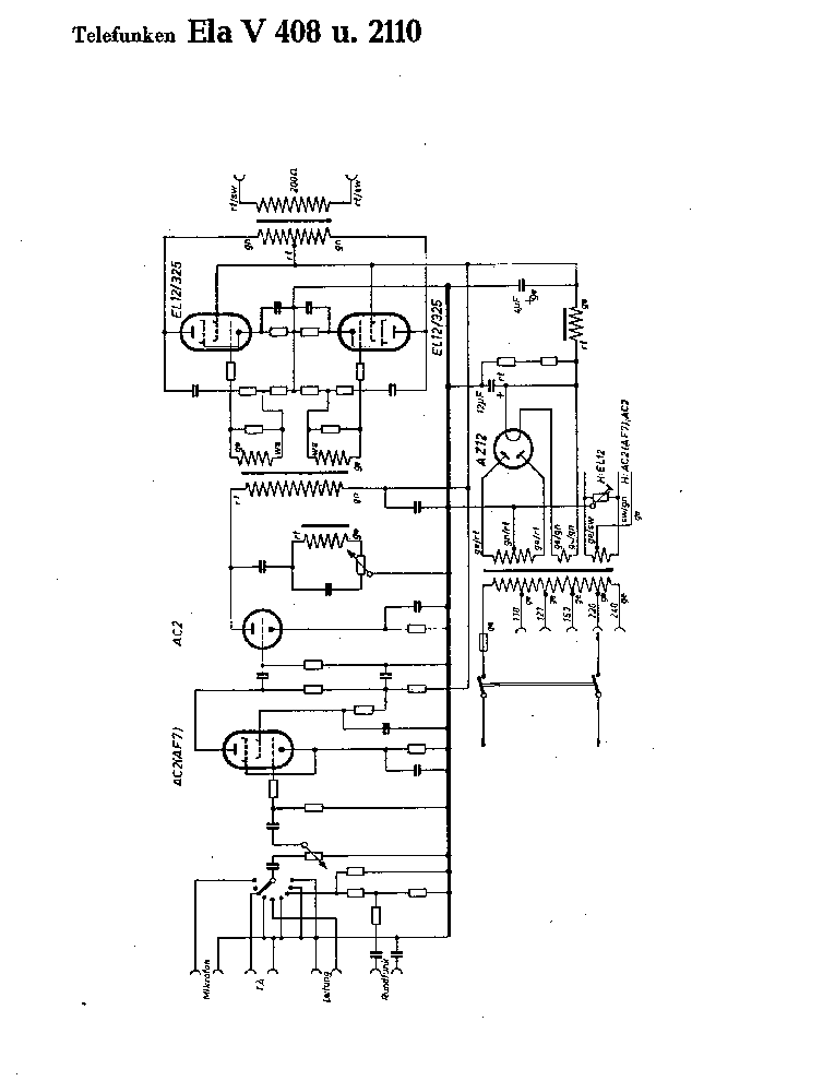 TELEFUNKEN ELA-V-408 AMPLIFIER 1939 SCH service manual