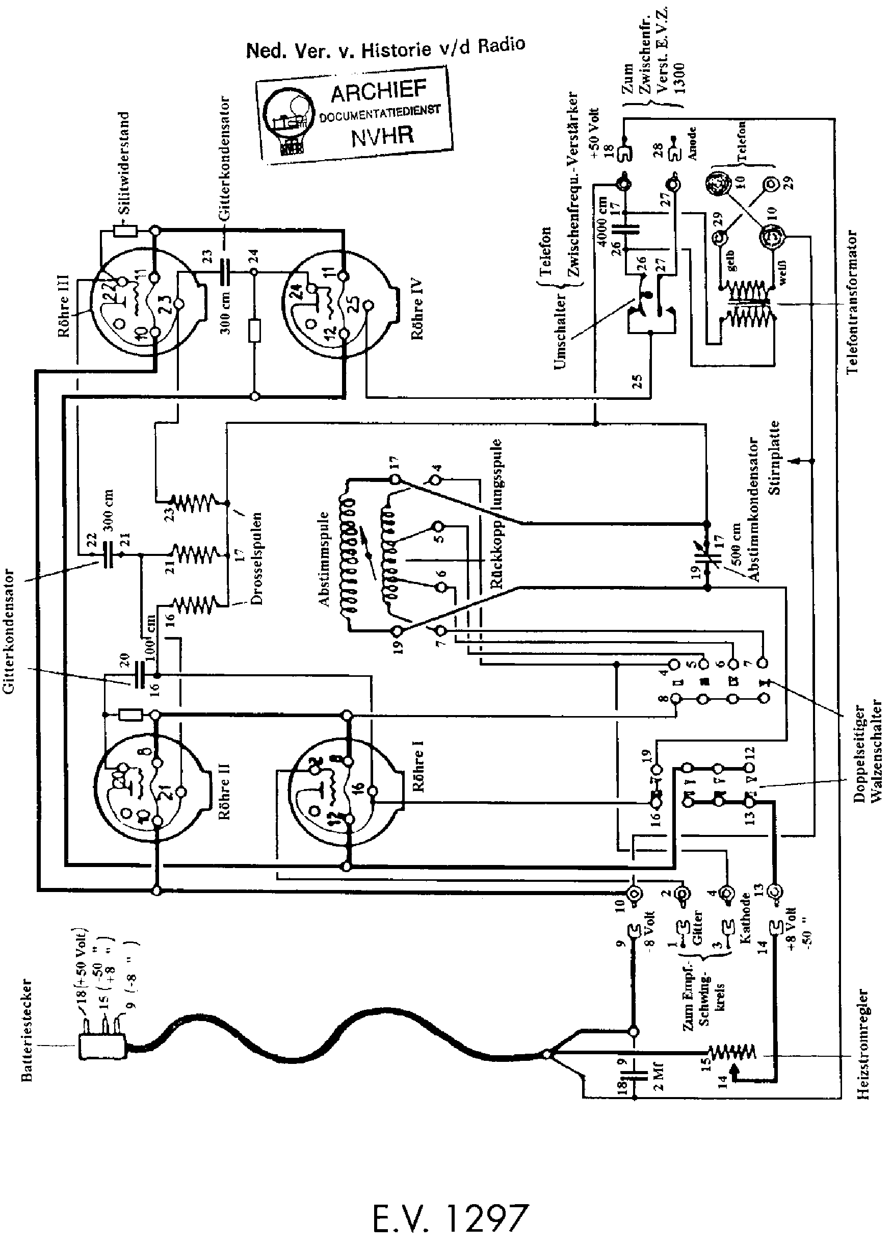 TELEFUNKEN EV1297 BATTERY RECEIVER SCH service manual