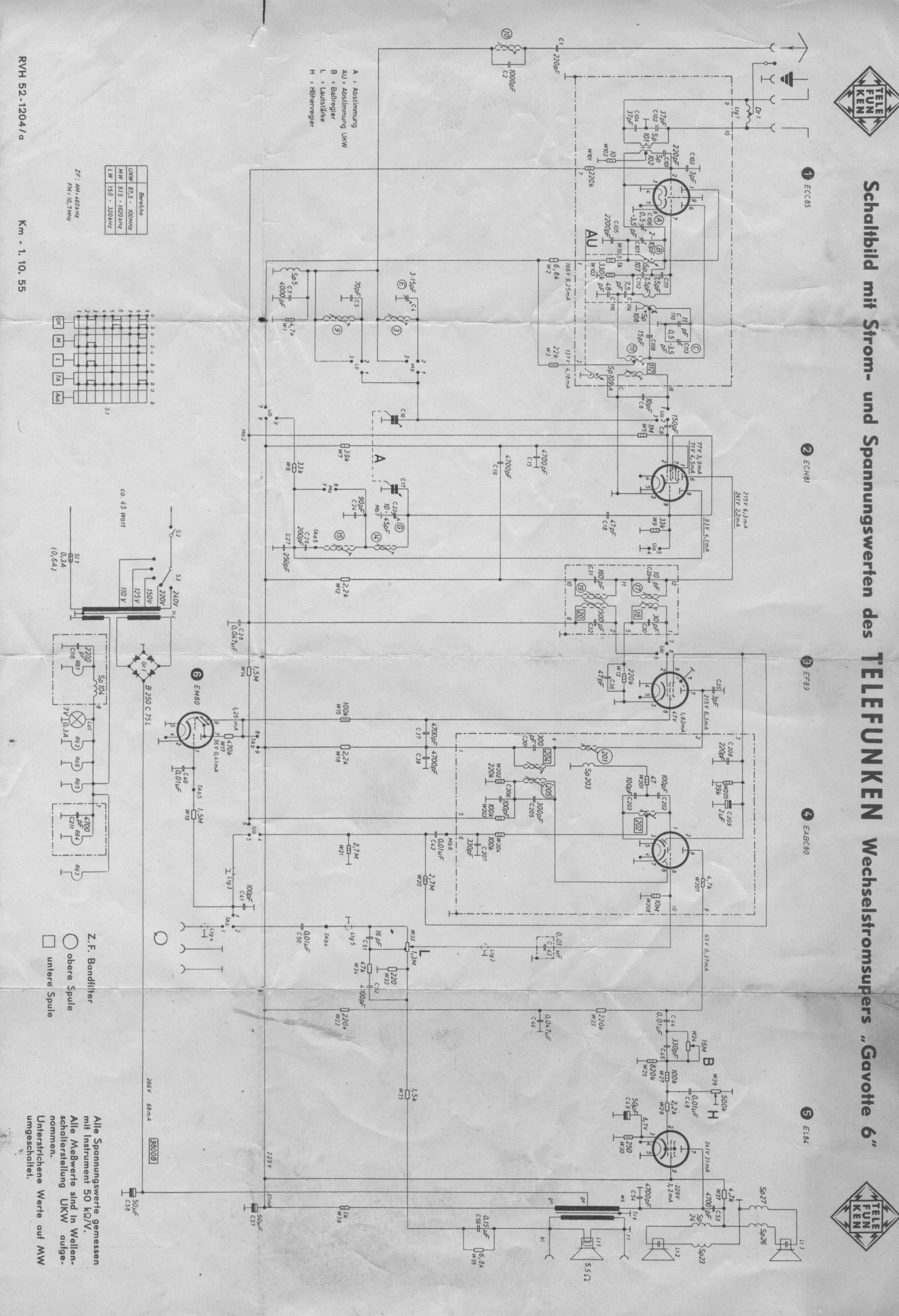 TELEFUNKEN GAVOTTE6 RECEIVER service manual