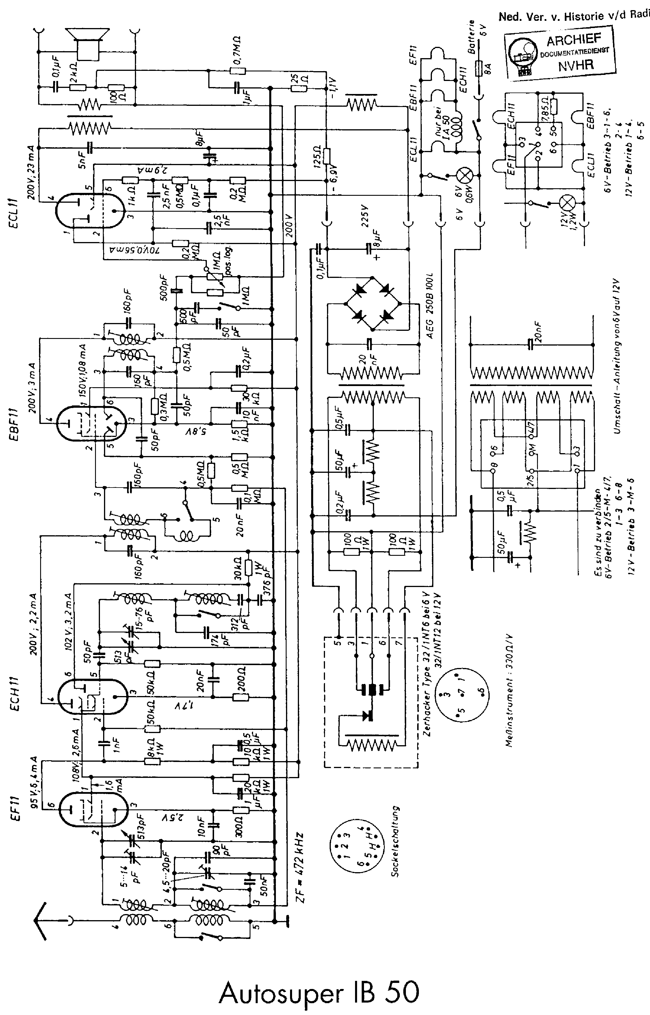 TELEFUNKEN IB50 AUTOSUPER 6V-VIBRATOR 1950 SCH service manual