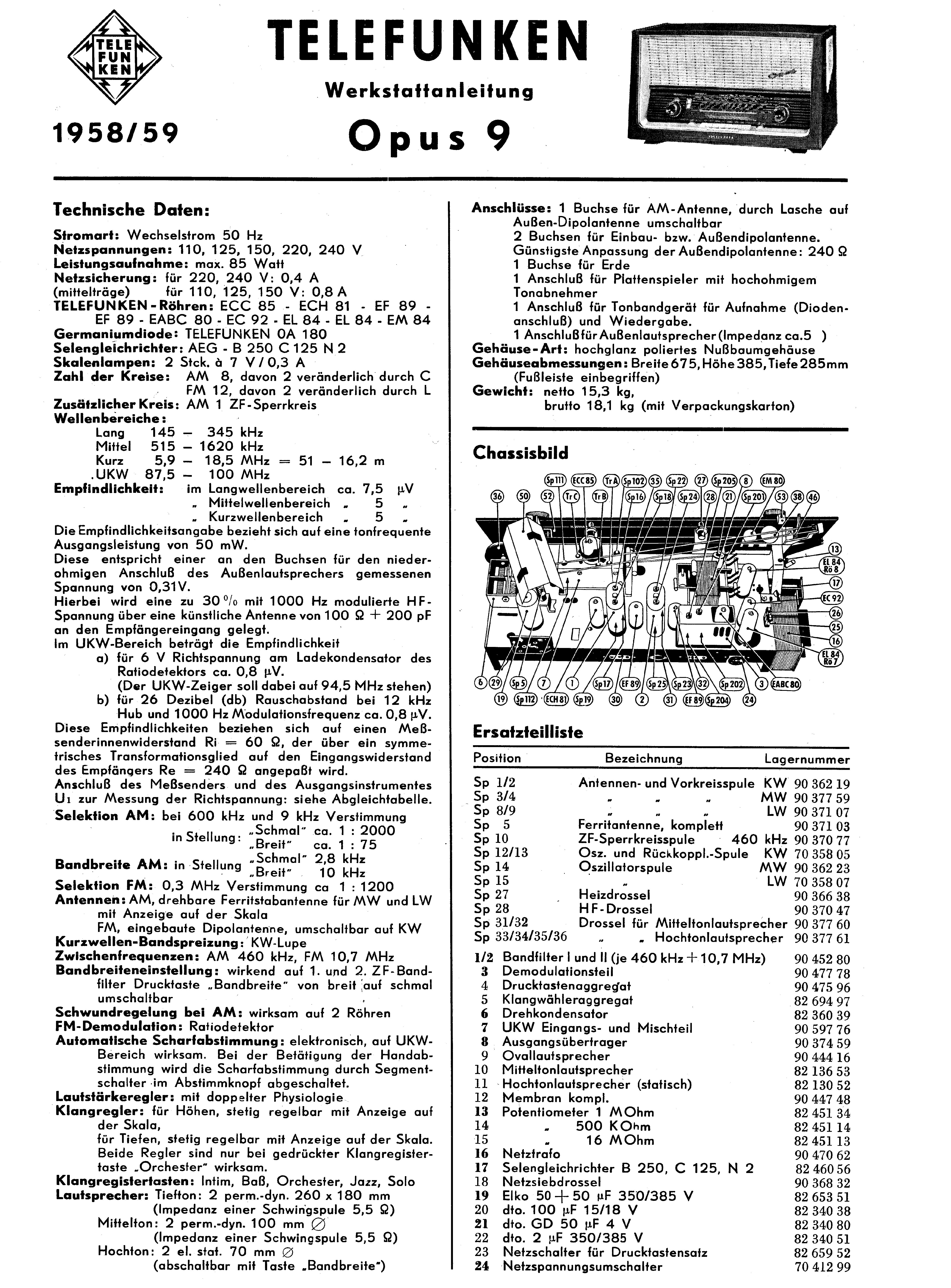 TELEFUNKEN OPUS9 SM service manual