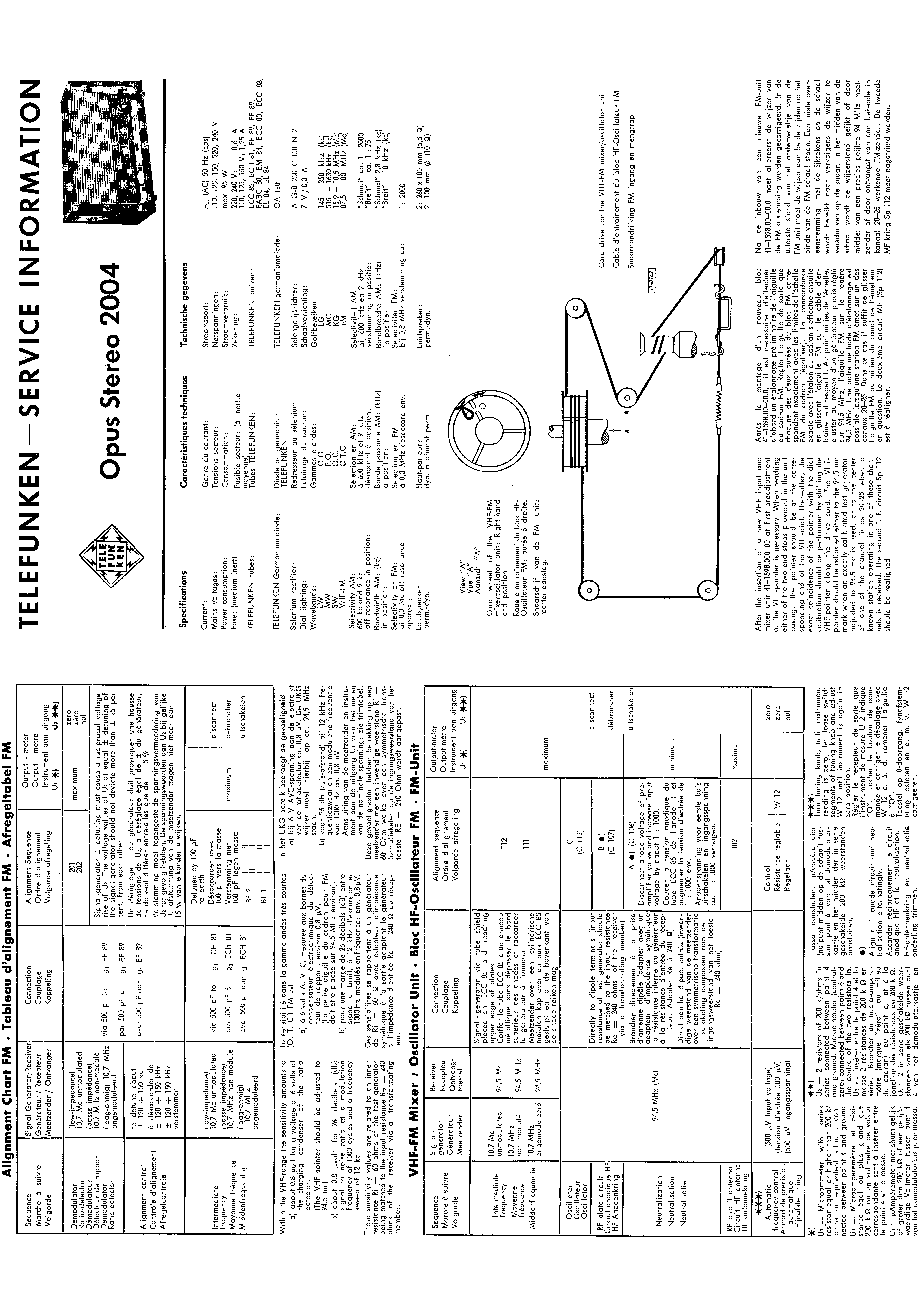 TELEFUNKEN OPUS STEREO 2004 SM service manual