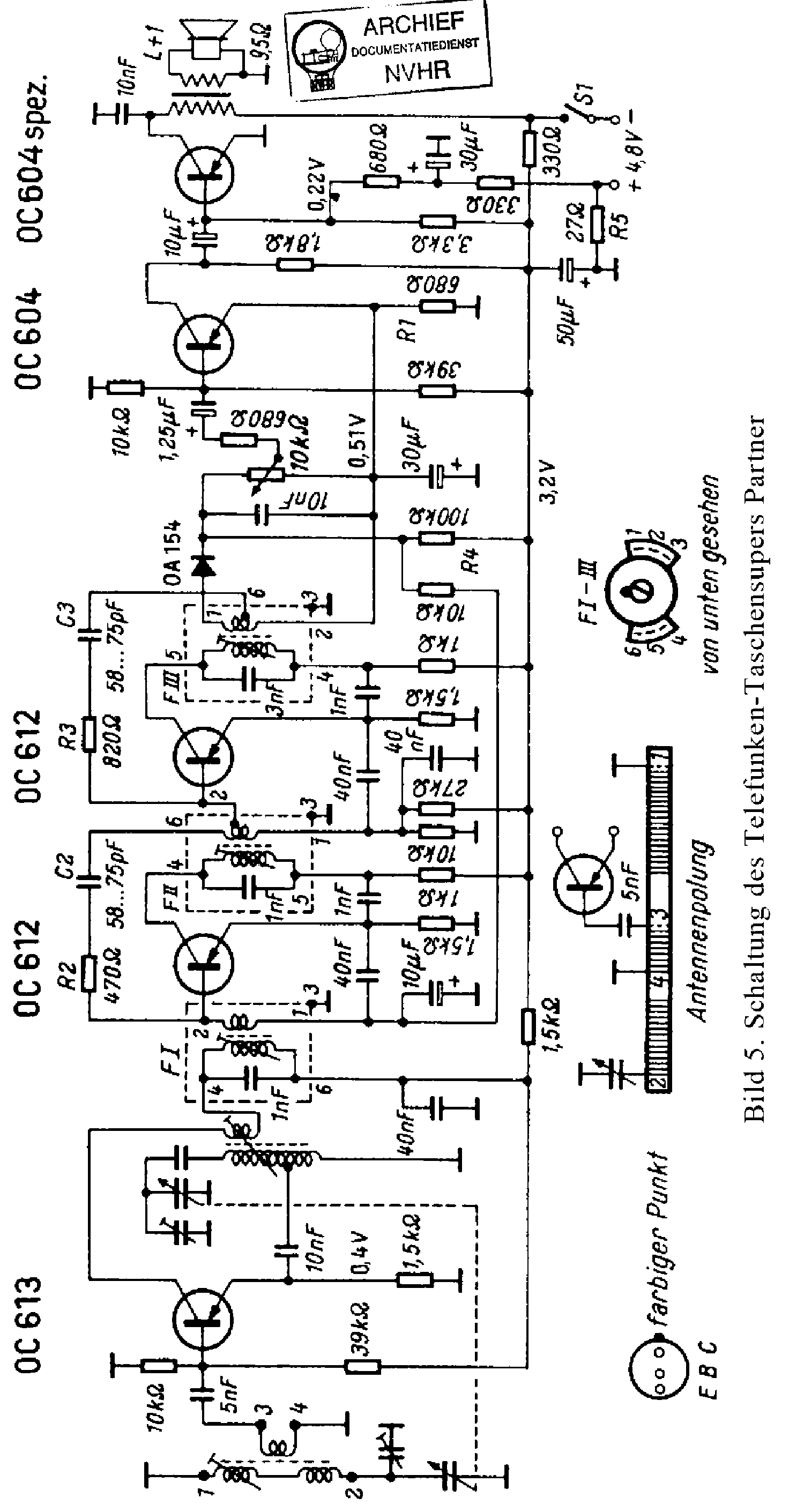 TELEFUNKEN PARTNER1 TRANSISTORIZED POCKET RECEIVER 1957 SCH service manual