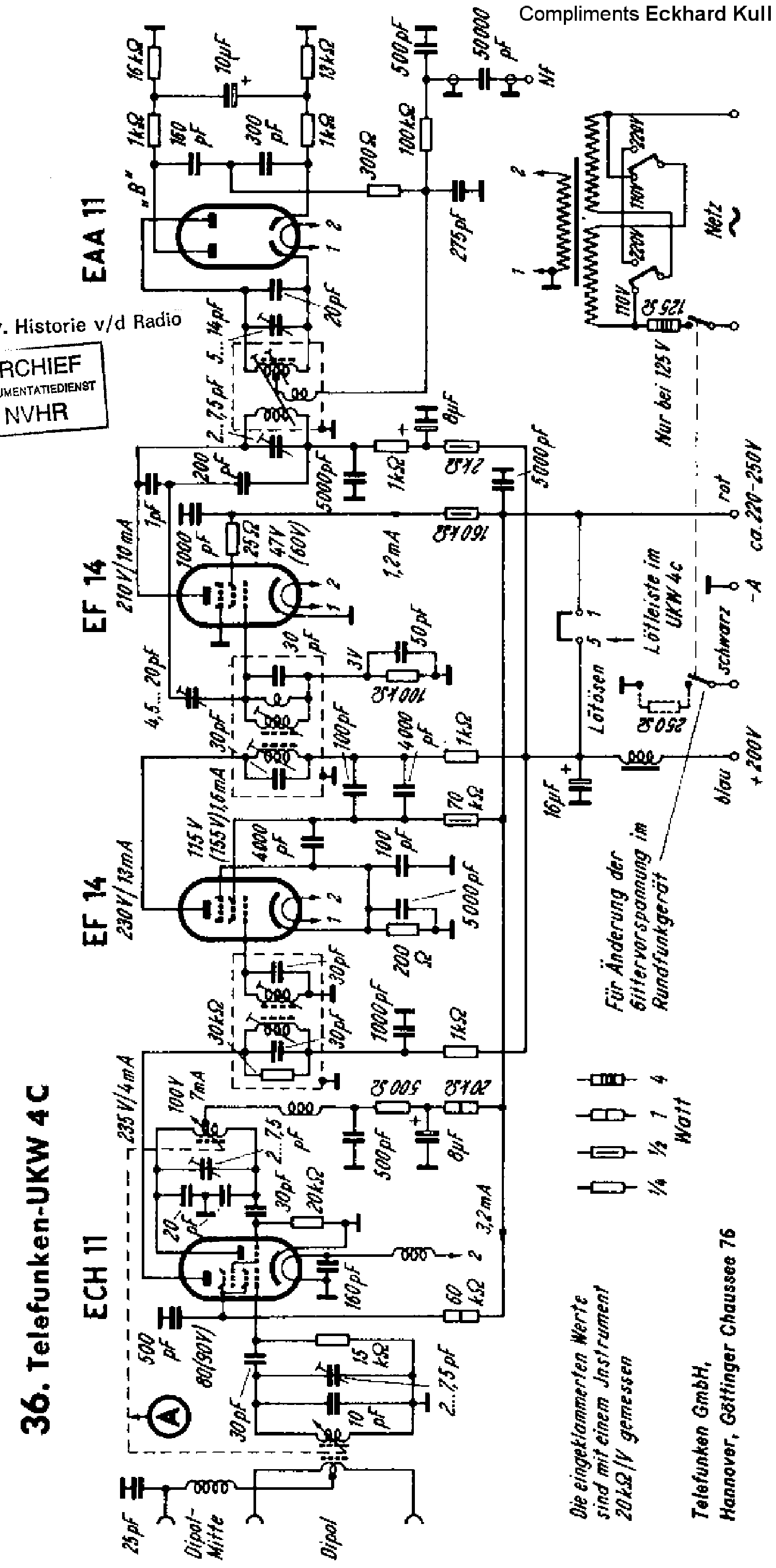 TELEFUNKEN UKW4C VHF-FM-TUNER SCH service manual