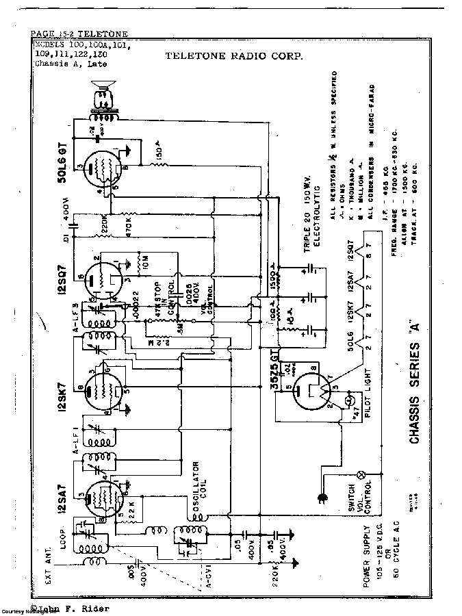 TELETONE 100 A 101 109 111 122 130 RADIO 1948 SM service manual (2nd page)