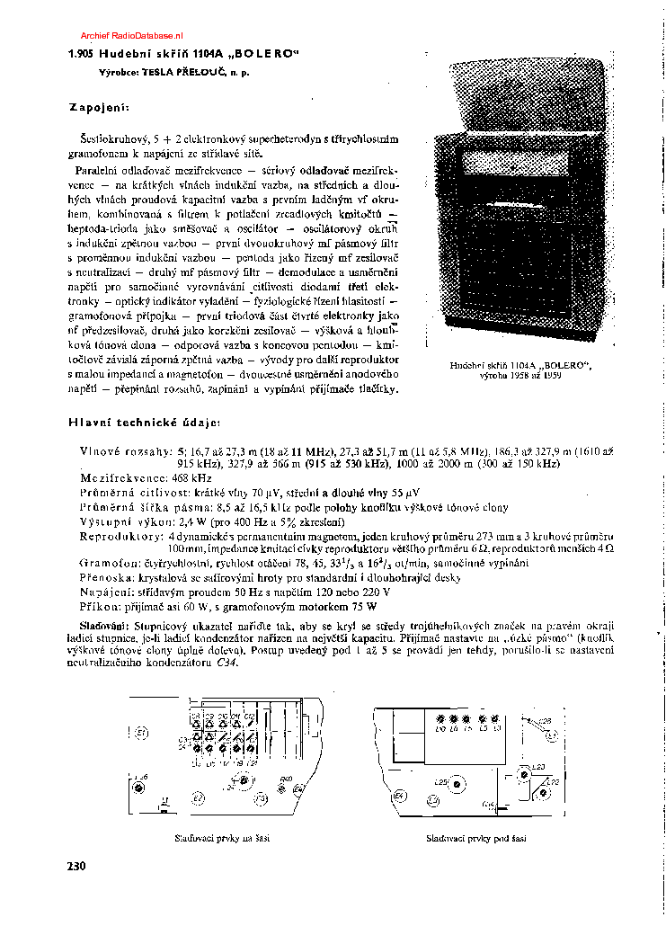 Tesla 1104a Bolero Radio 1958 Sm Service Manual Download Schematics Eeprom Repair Info For Electronics Experts