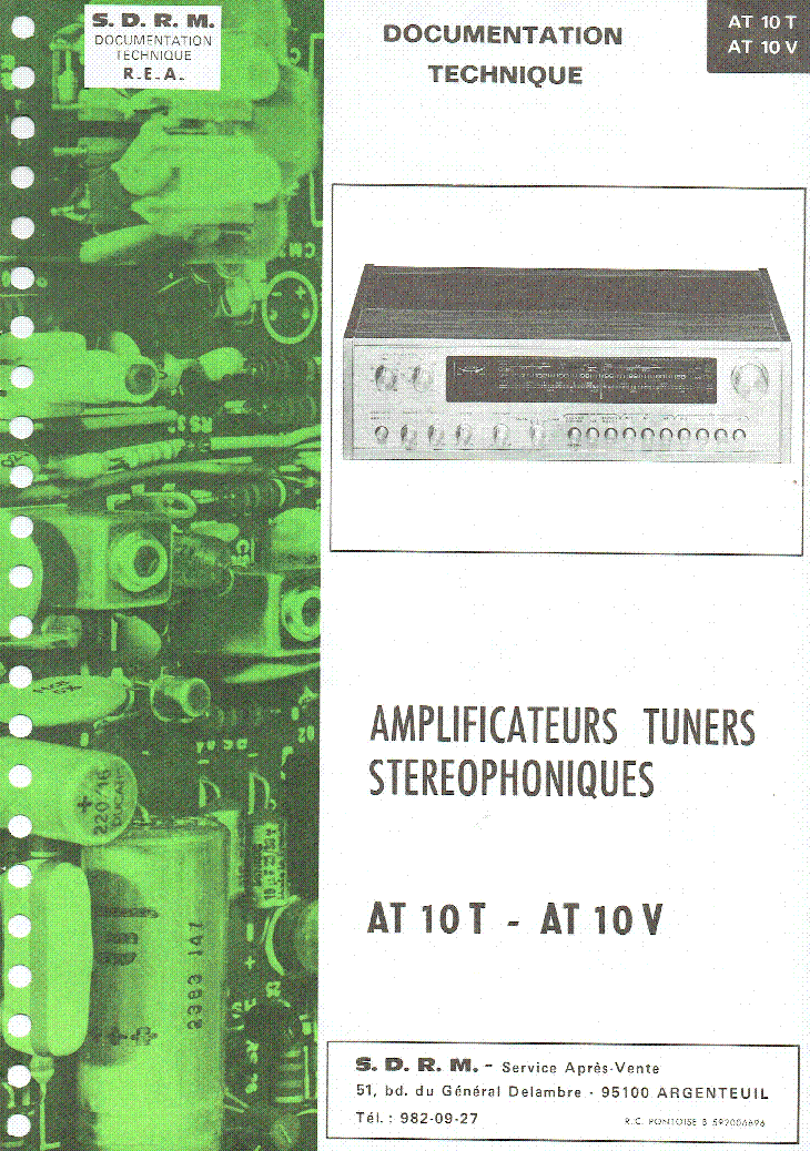 THOMSON AT10 T AT10 V RECEIVER FRENCH SM service manual