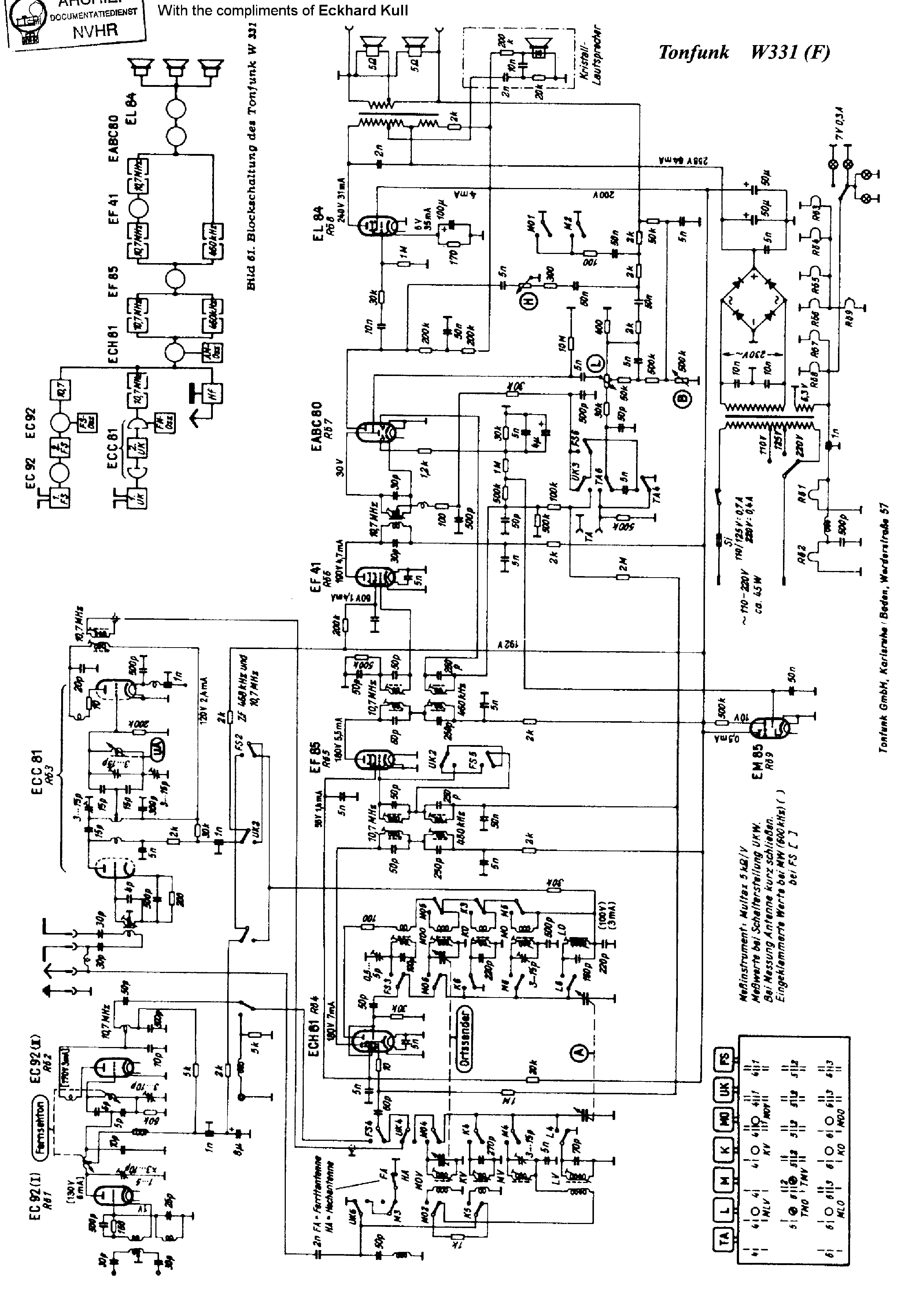 TONFUNK W331-F AM-FM RECEIVER SCH Service Manual download, schematics ...