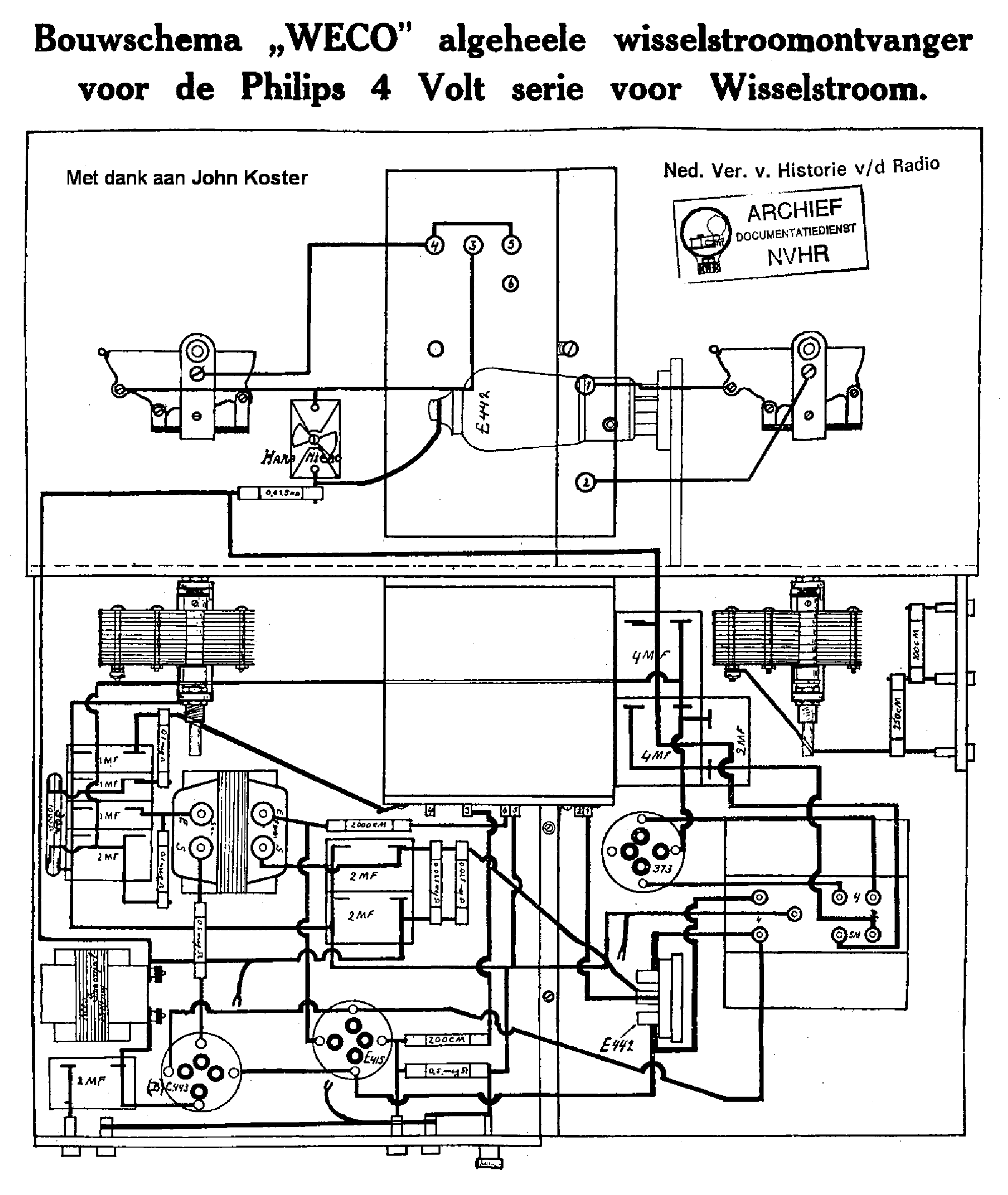 WECO ALGEHEEL-WISSELSTROOM EARLY AC RECEIVER SCH service manual (1st page)