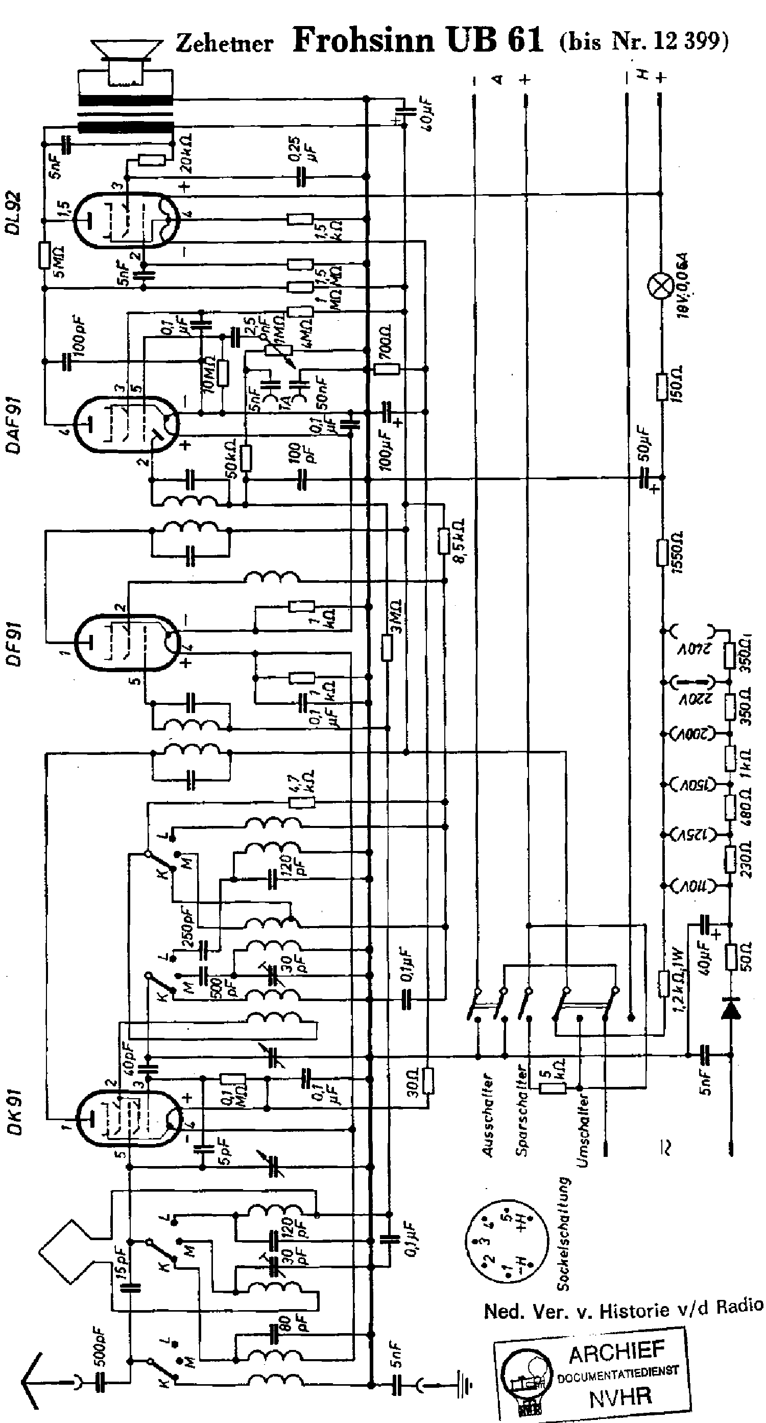 ZEHETNER UB61 FROHSINN AC-DC-BATTERY RECEIVER SCH Service Manual ...