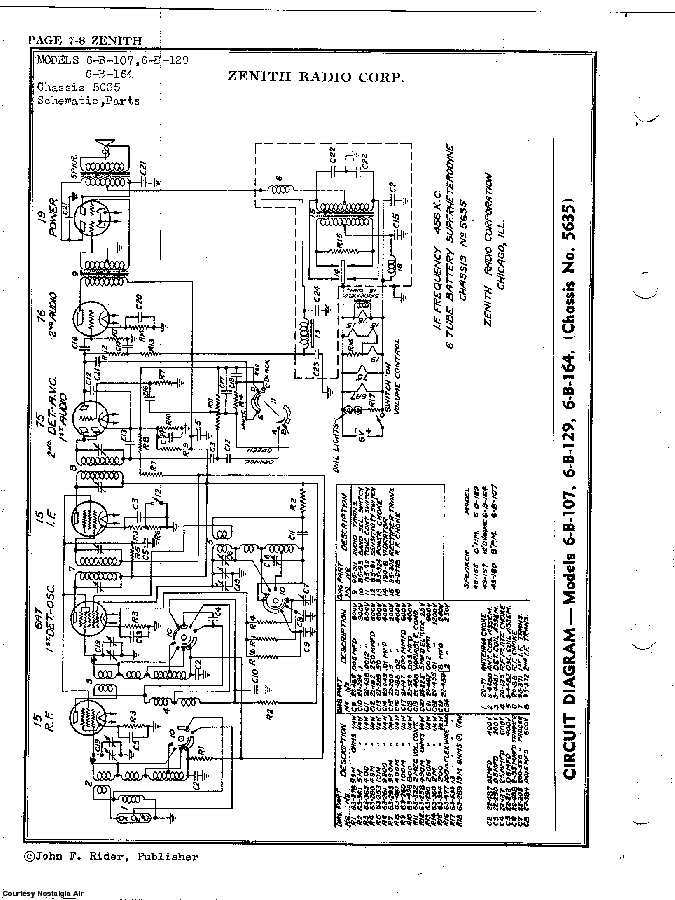 ZENITH 6-B-164 SCH Service Manual download, schematics, eeprom, repair ...