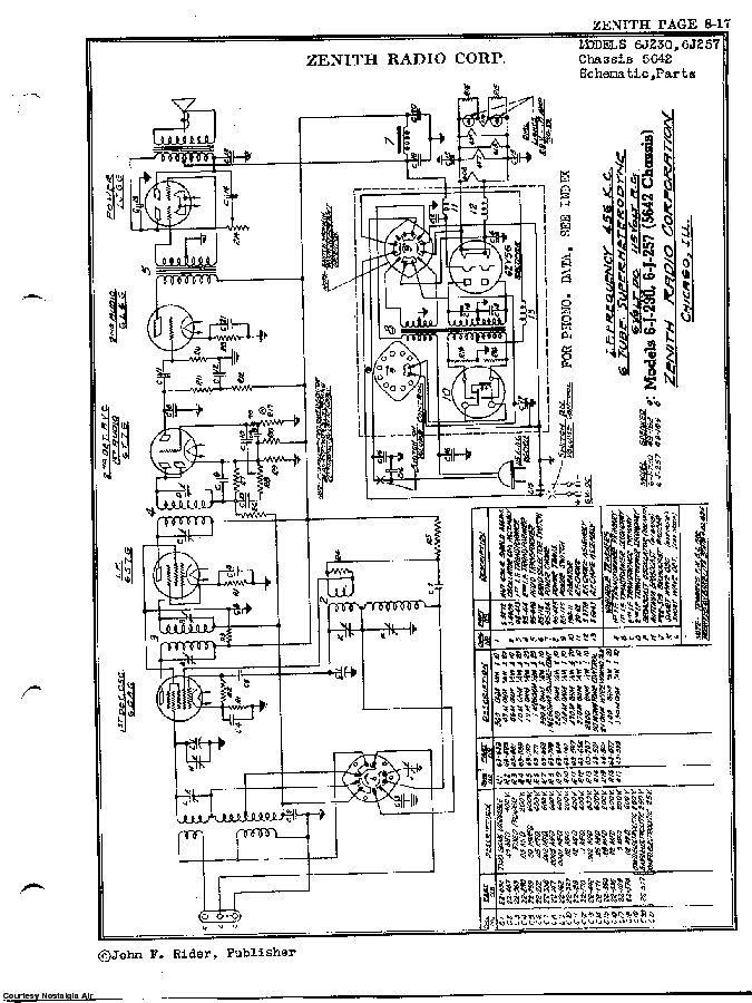 ZENITH 6J230 SCH Service Manual download, schematics, eeprom, repair ...