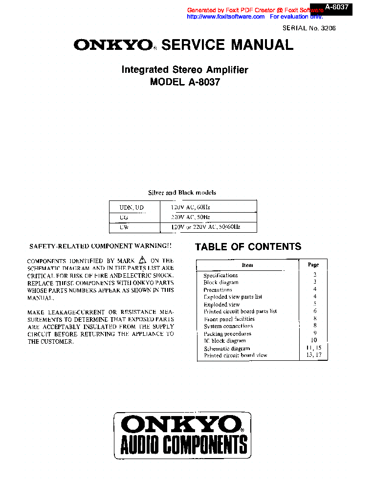 ONKYO A-8037 SM service manual (1st page)
