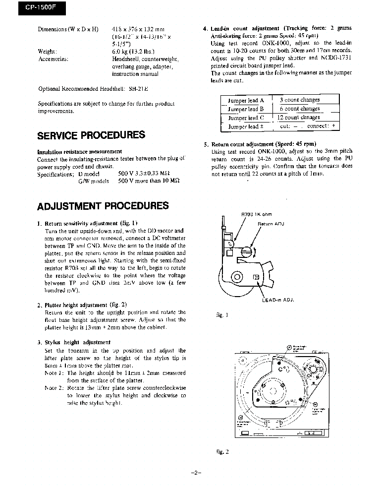 ONKYO CP-1500F SM service manual (2nd page)