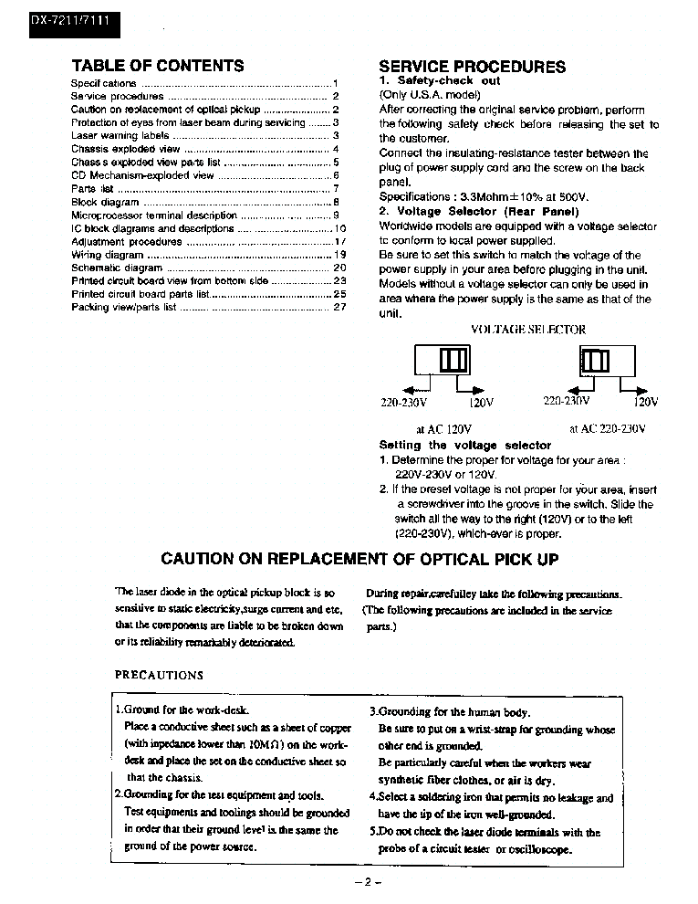 ONKYO DX-7111 7211 SM service manual (2nd page)