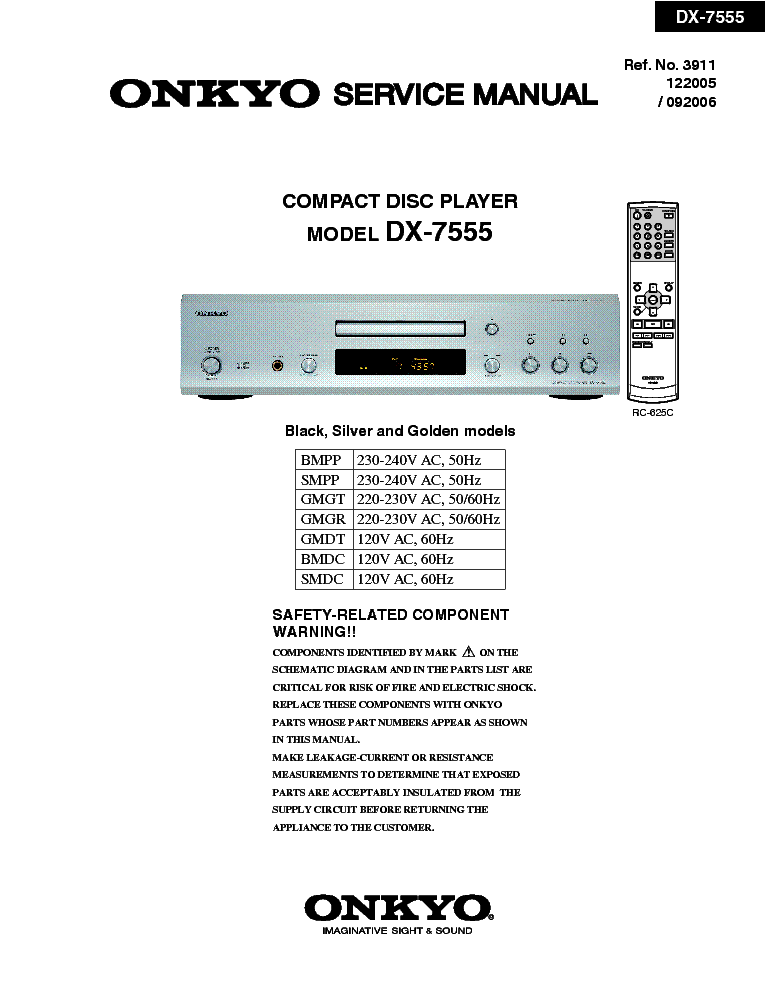 ONKYO DX-7555-SM service manual (1st page)