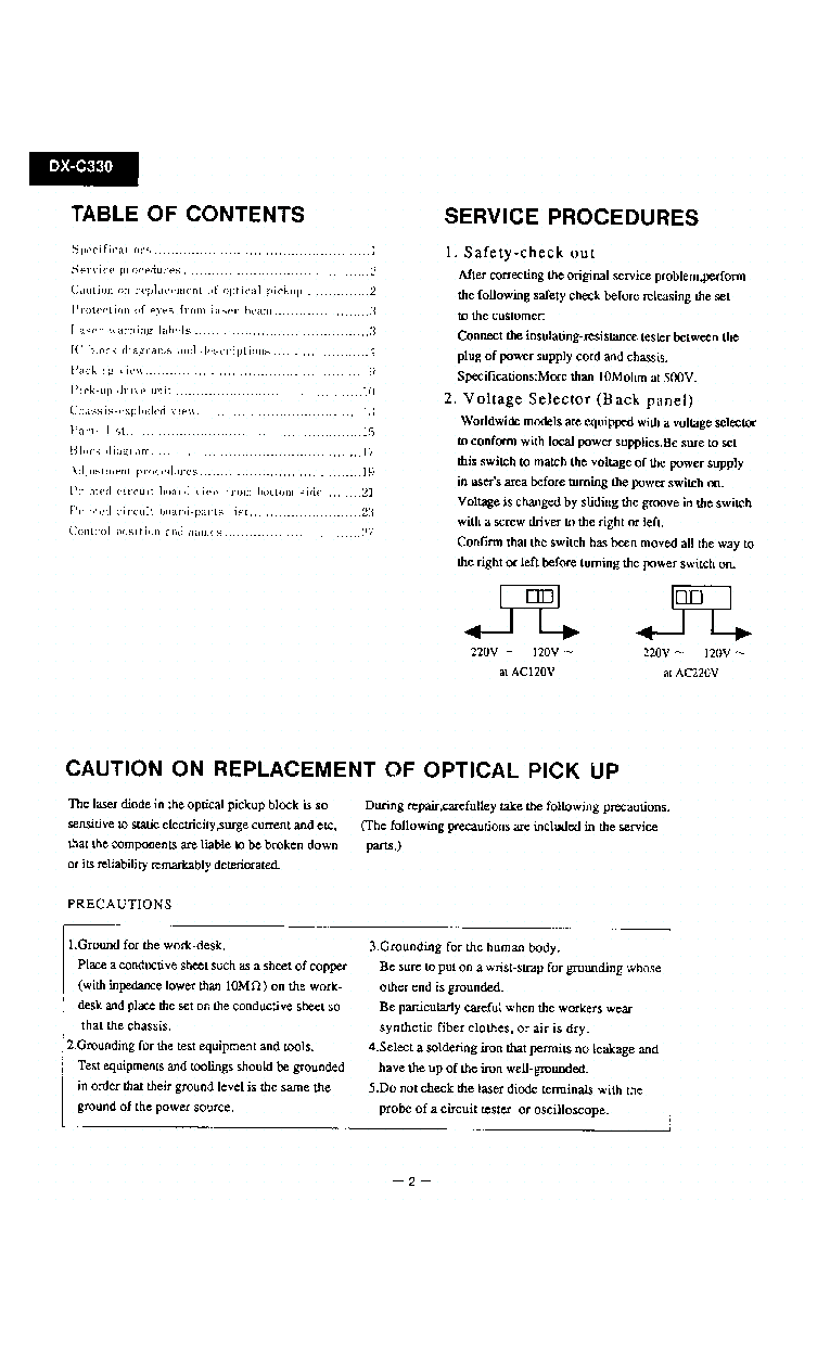 ONKYO DX-C330 SM service manual (2nd page)
