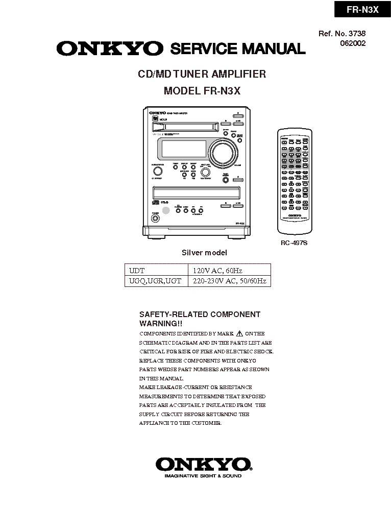ONKYO FR-N3X SM Service Manual download, schematics, eeprom, repair