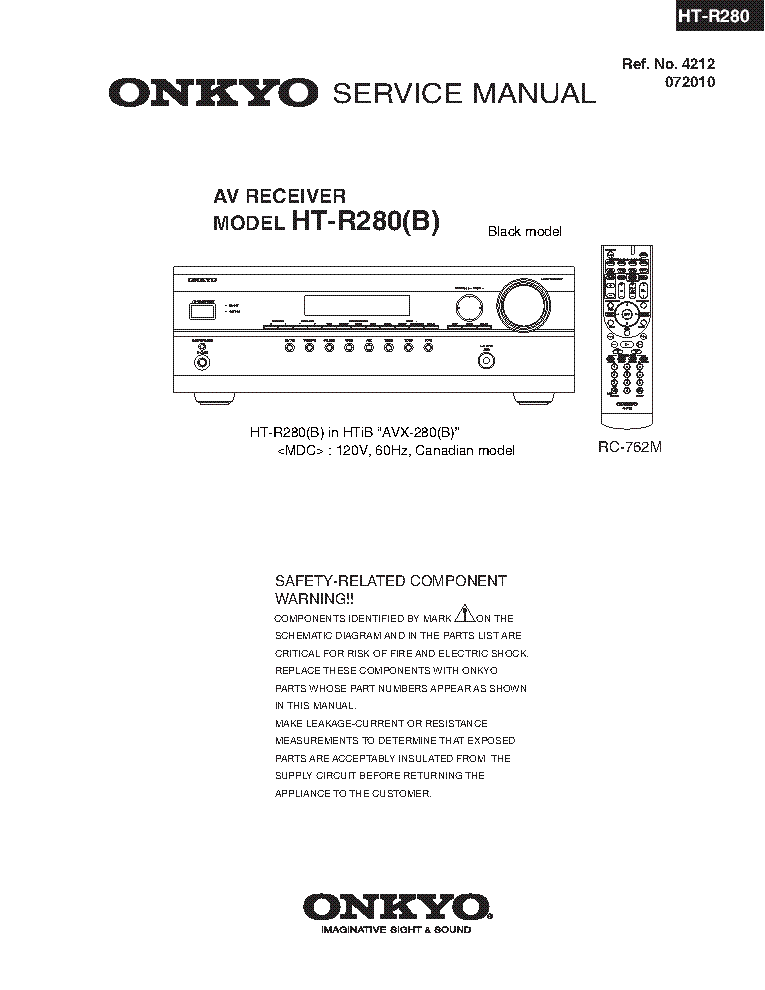 ONKYO HT-R280B service manual (1st page)
