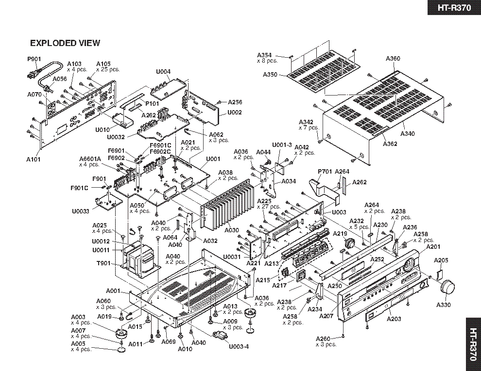 ONKYO HT-R370 B S SM Service Manual download, schematics, eeprom