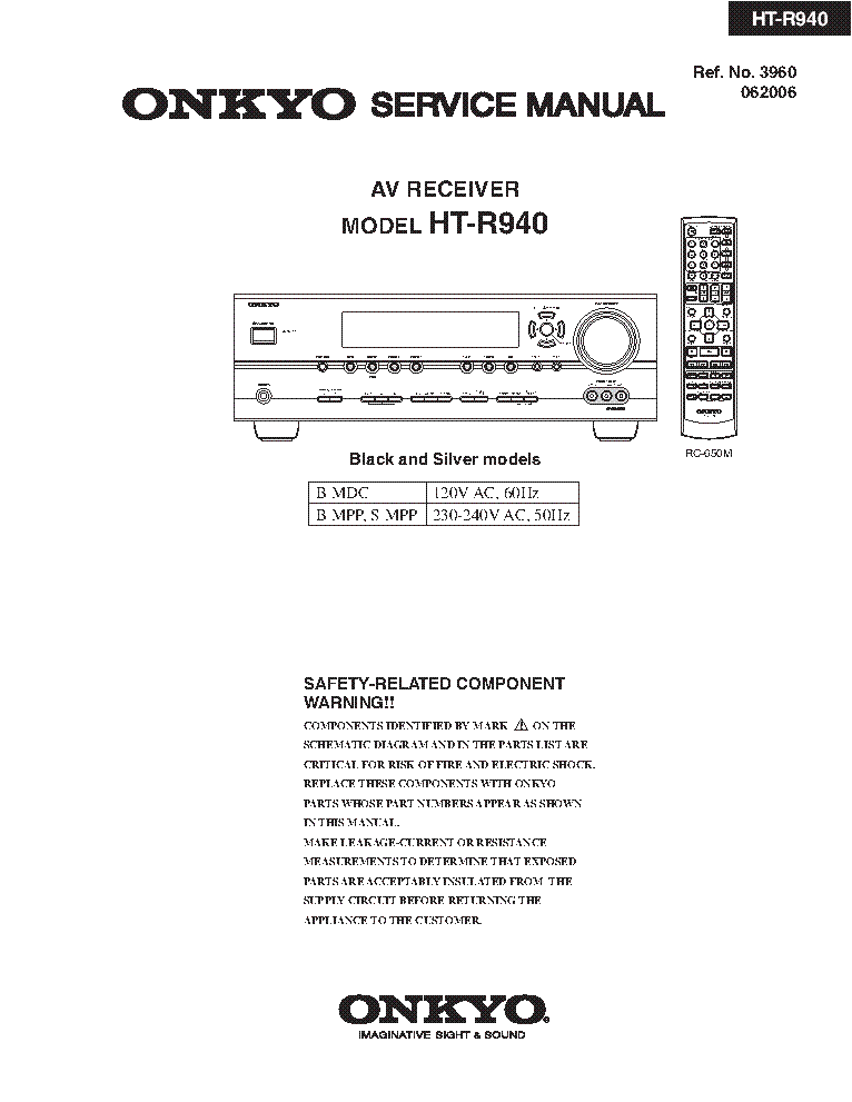 ONKYO HT-R940 SM service manual